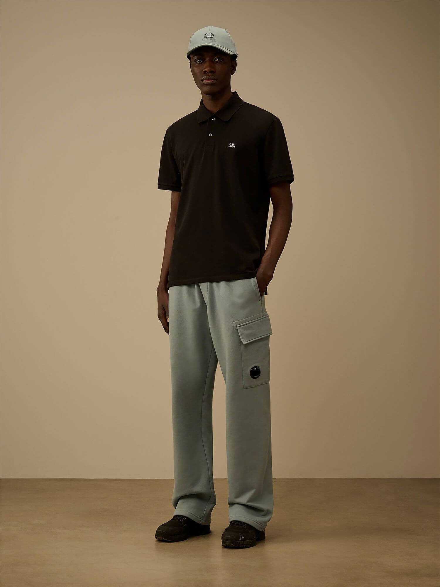 C.P. COMPANY — Поло Stretch Piquet Point Collar Polo Black