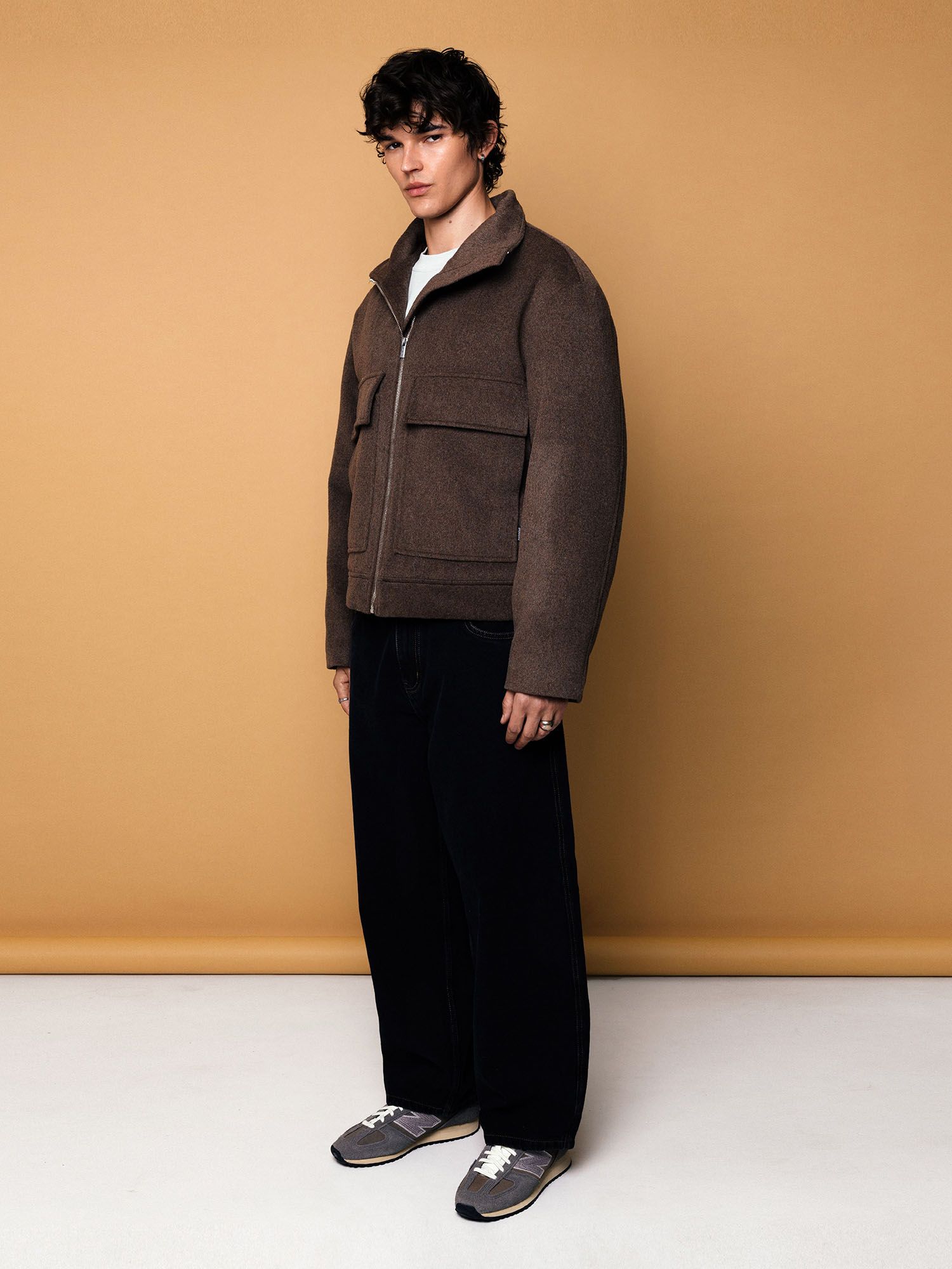 DISSIDENT — Куртка DST Cropped Zipper Coat in Brown