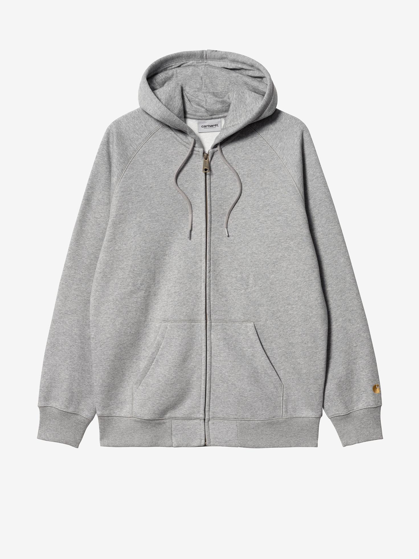 CARHARTT WIP — Худи Zip Chase Grey Heather/Gold