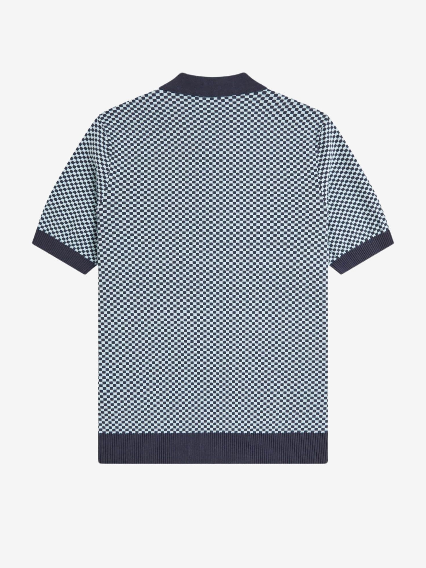 FRED PERRY — Поло Chequerboard Knitted Shirt Dark Airforce