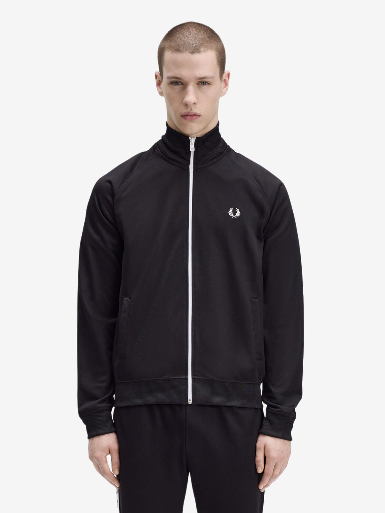 FRED PERRY — Олимпийка Taped Track Carbon Black
