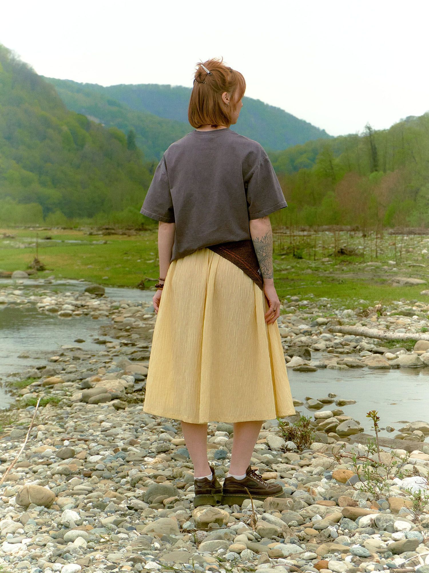 CALLED A GARMENT — Футболка Stout Brown Dyed