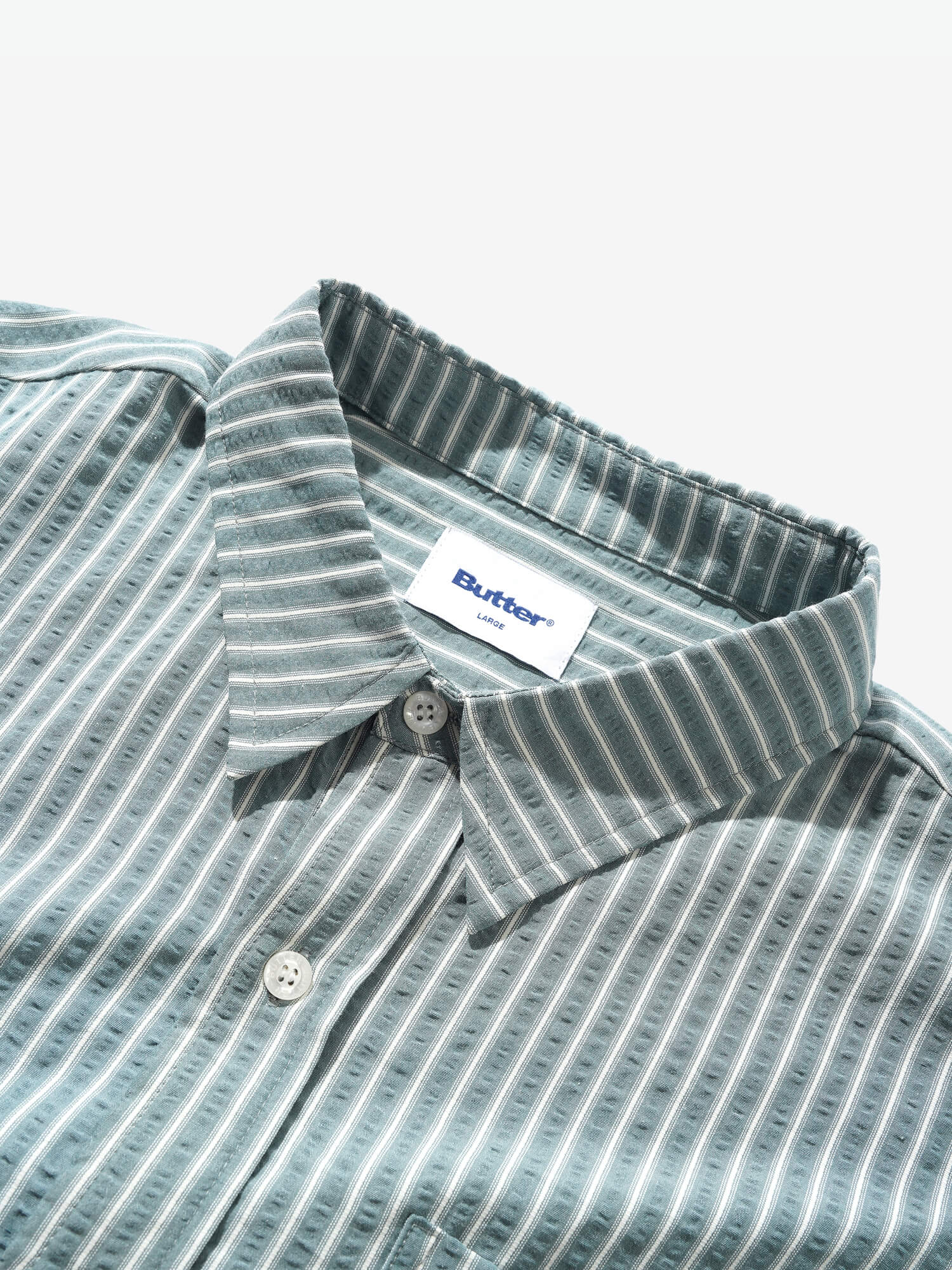 BUTTER GOODS — Рубашка Lines Shirt Navy