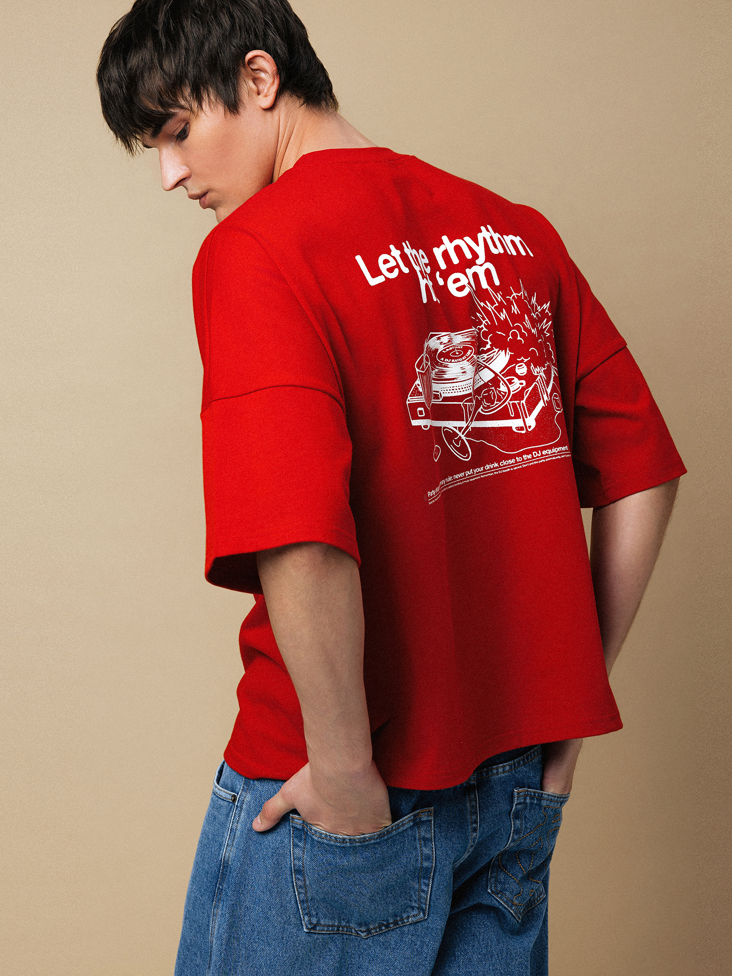 DISSIDENT — Футболка Rhythm Oversized Tee in Red
