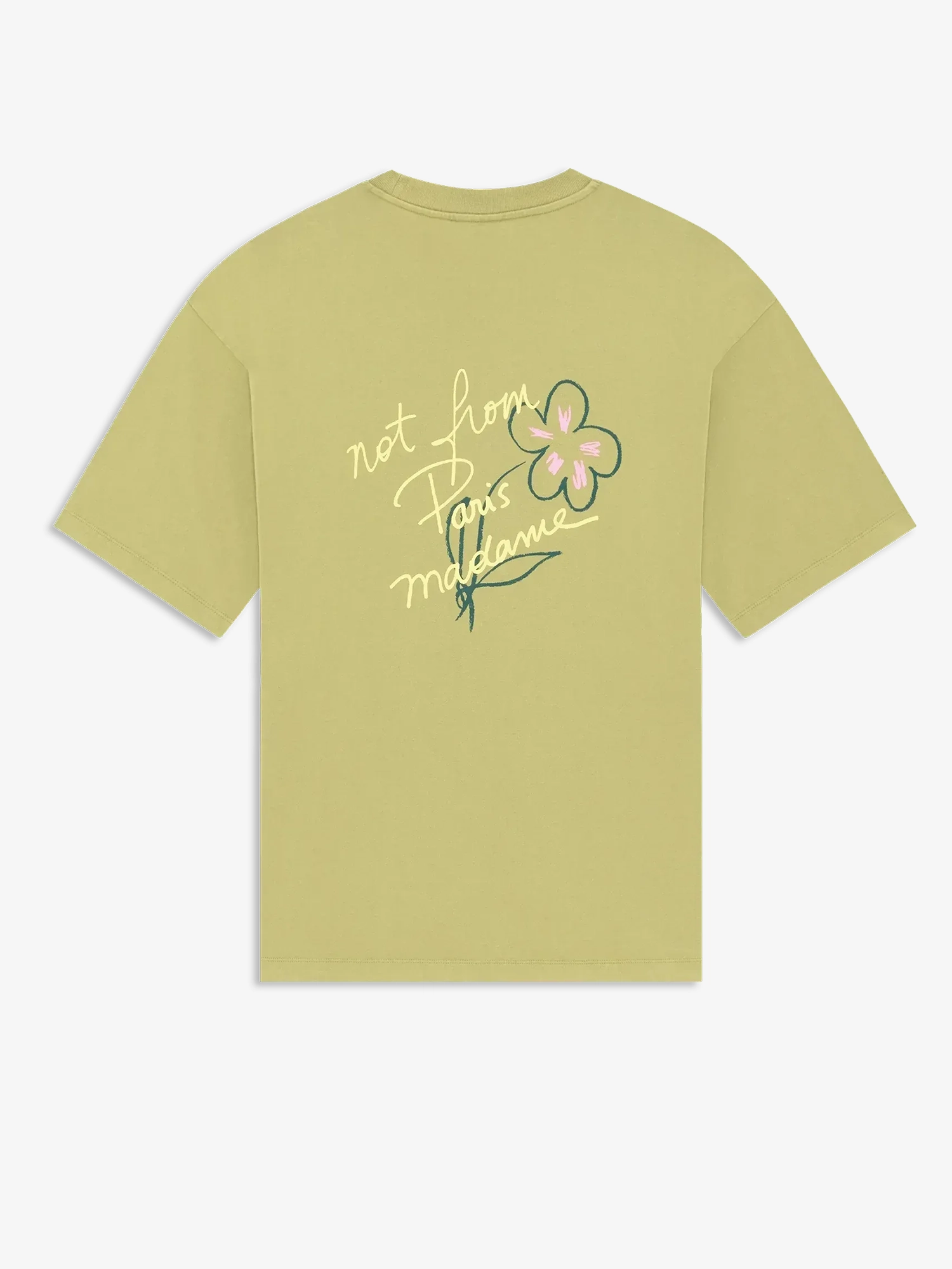 DRÔLE DE MONSIEUR — Футболка Esquisse Slogan Tee Light Khaki