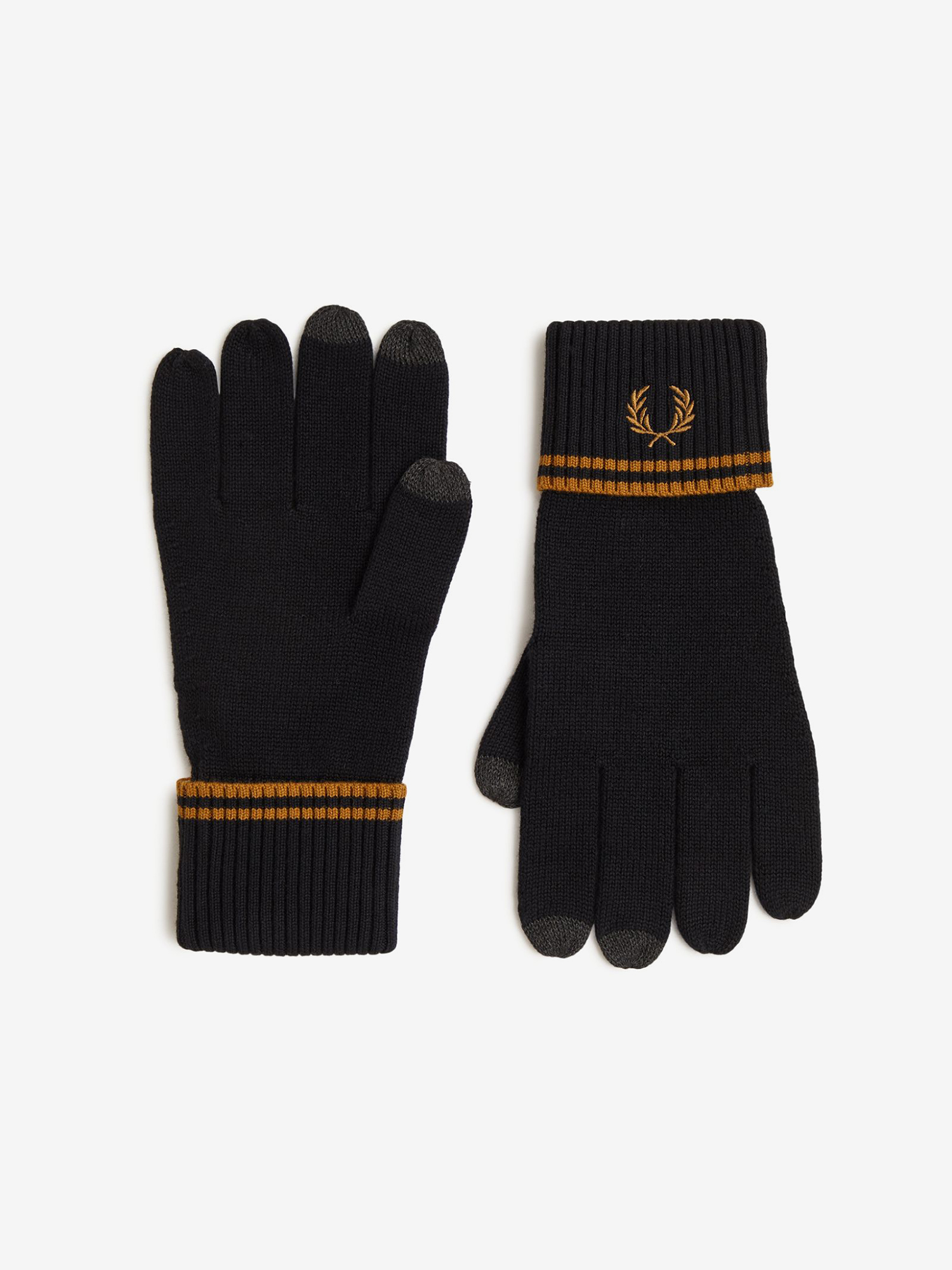 FRED PERRY — Перчатки Twin Tipped Merino Wool Glove Black/Caramel