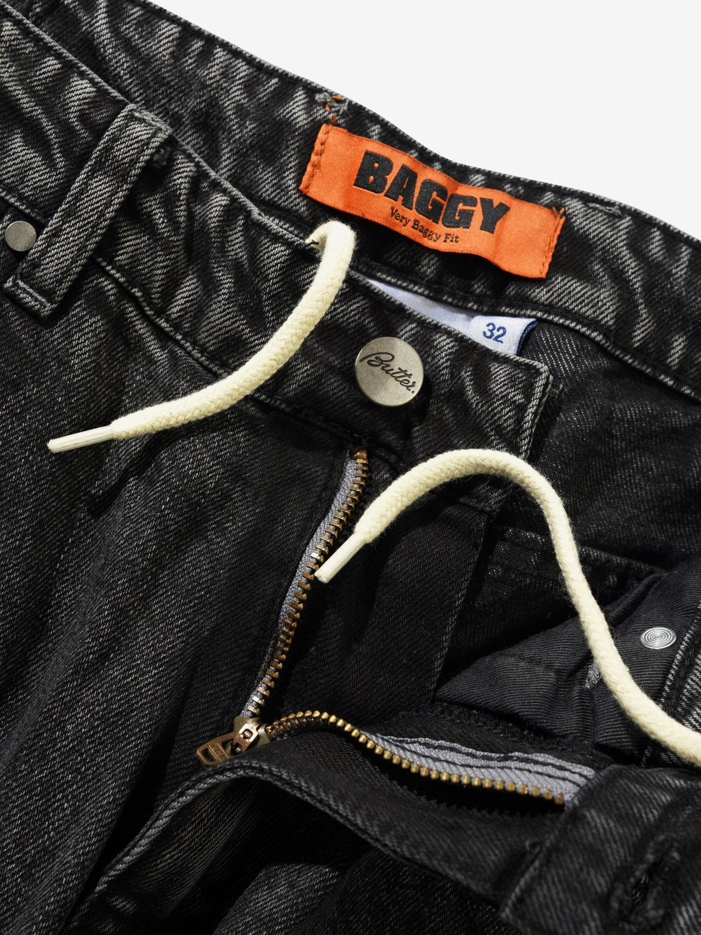 BUTTER GOODS — Джинсы Drummer Baggy Denim Jeans Streaky Black