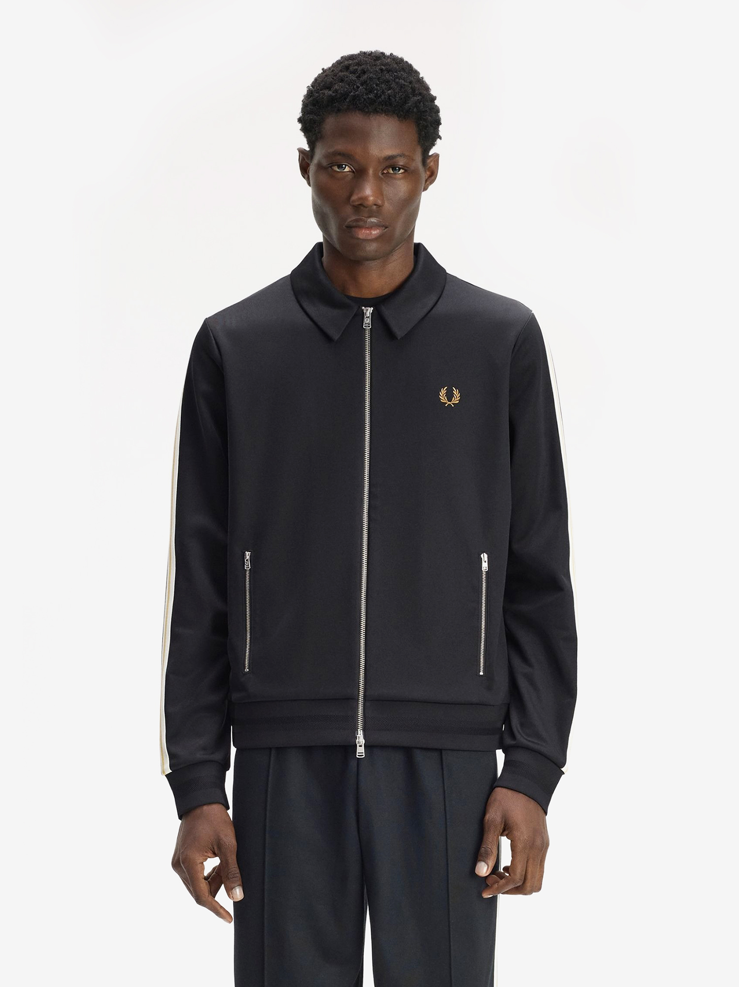 FRED PERRY — Олимпийка Tipped Tape Track Jacket Black