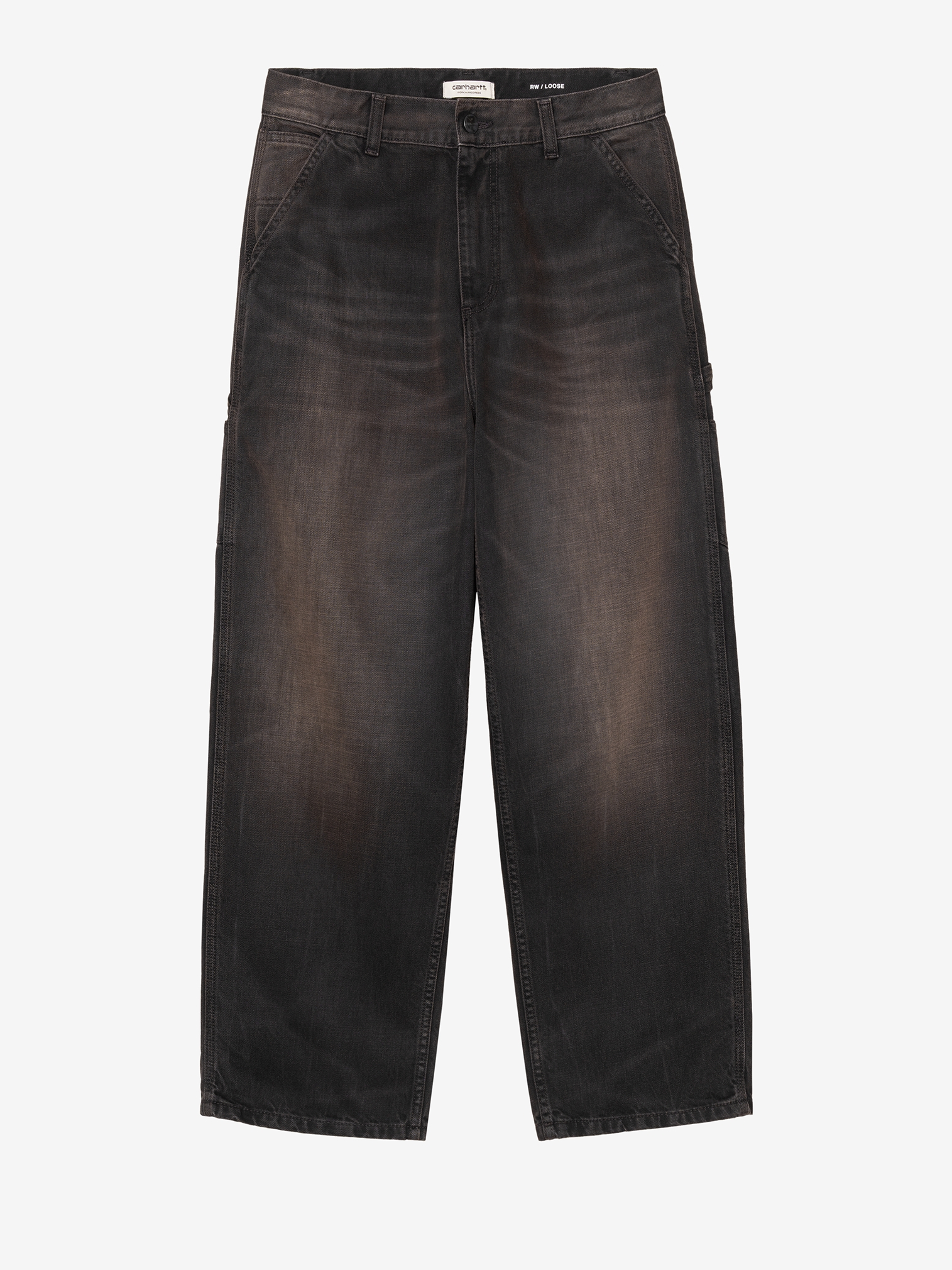 CARHARTT WIP — Джинсы W Brandon Single Knee Black (Tobacco Used Wash)
