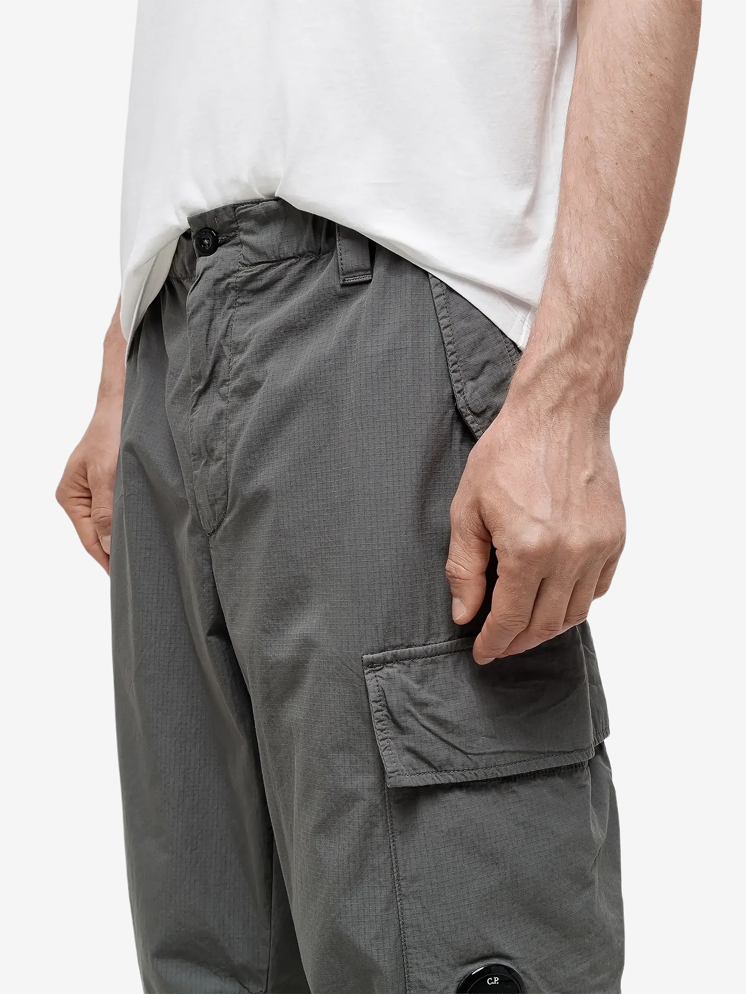 C.P. COMPANY — Штаны Cotton Rip-Stop Boxy Lens Cargo Pants Gunmetal