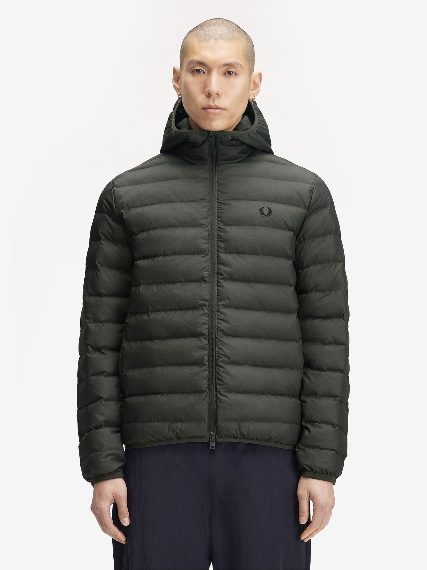 FRED PERRY — Куртка Hooded Insulated Jacket Field Green