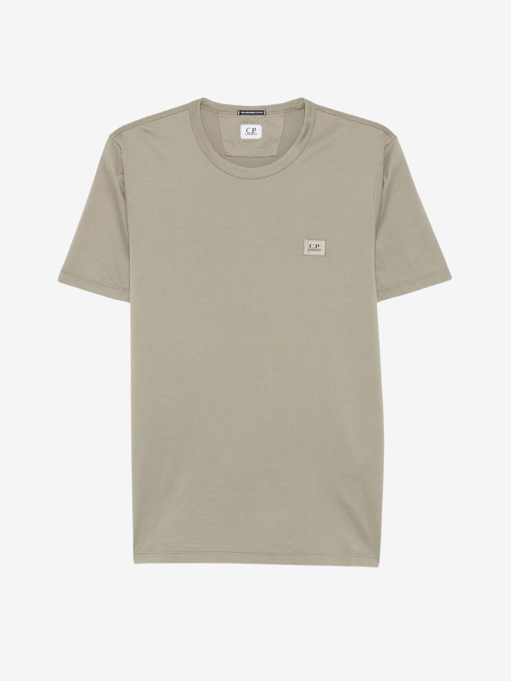 C.P. COMPANY — Футболка Mercerized Jersey 70/2 Gasato SS Patch Moss Gray