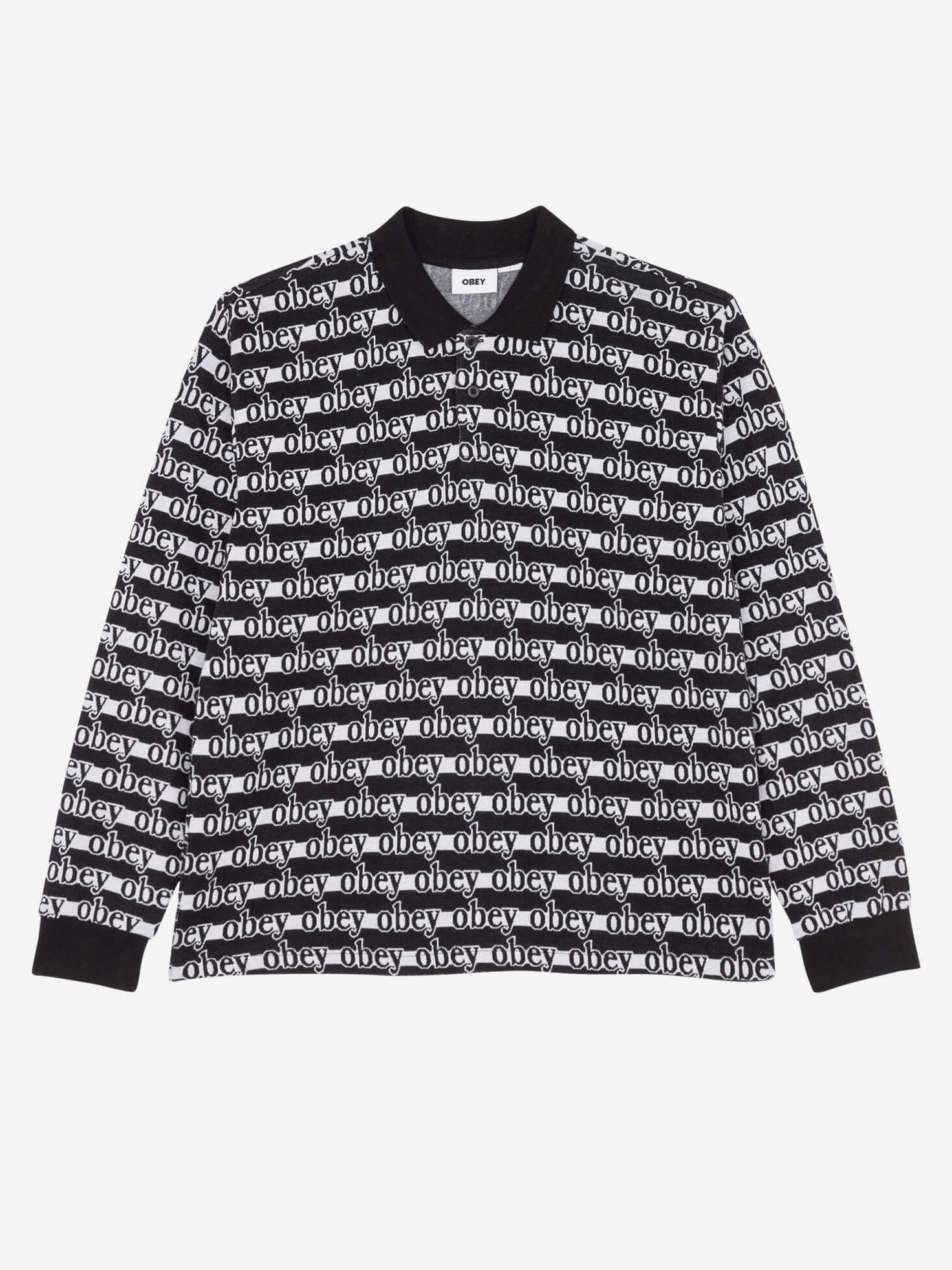 OBEY — Рубашка Поло Дл. Рукав Interlock Logo Jacquard Black Multi