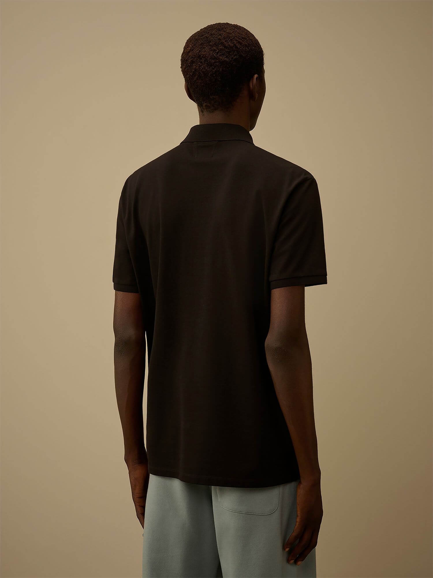 C.P. COMPANY — Поло Stretch Piquet Point Collar Polo Black