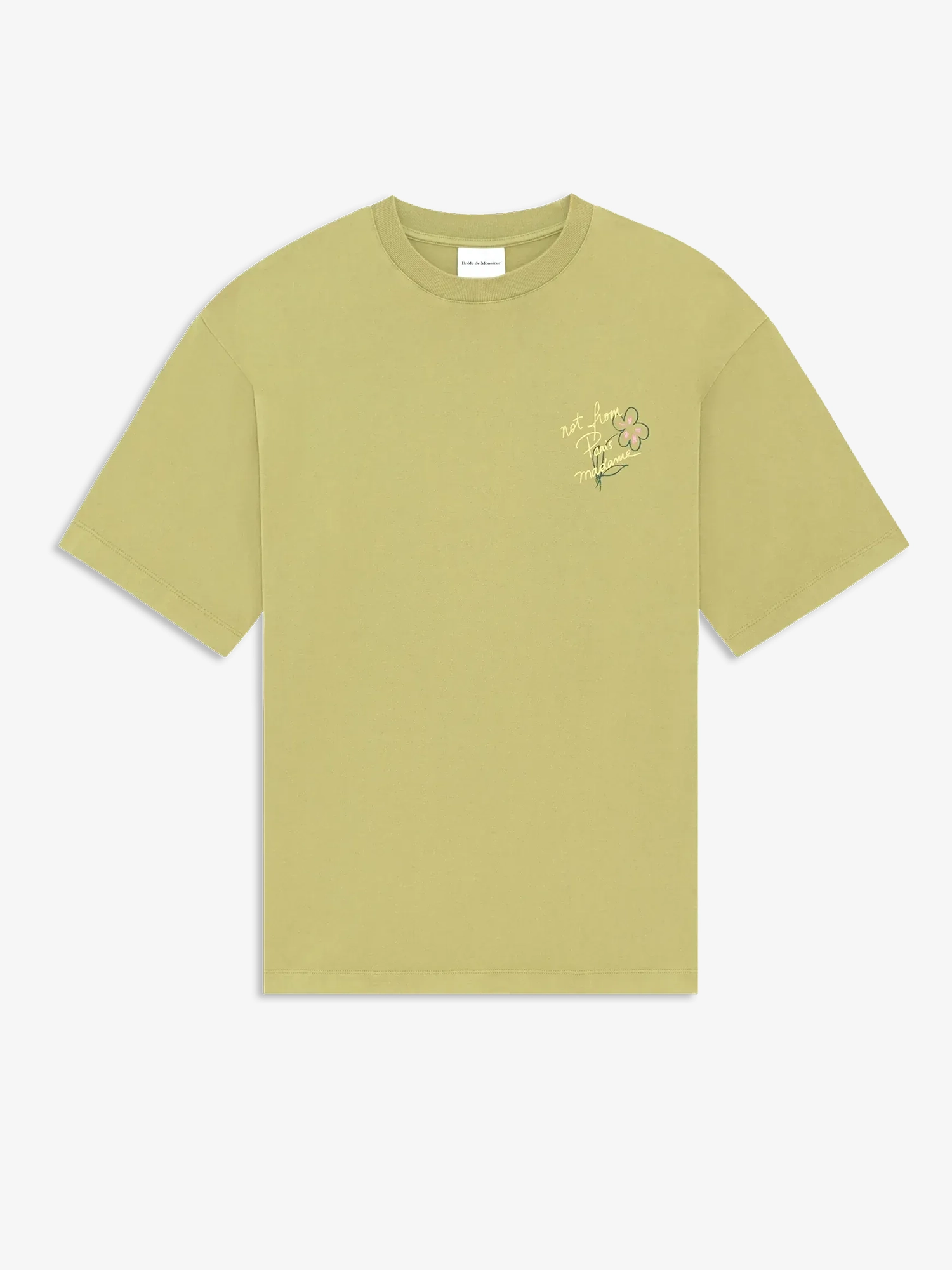 DRÔLE DE MONSIEUR — Футболка Esquisse Slogan Tee Light Khaki