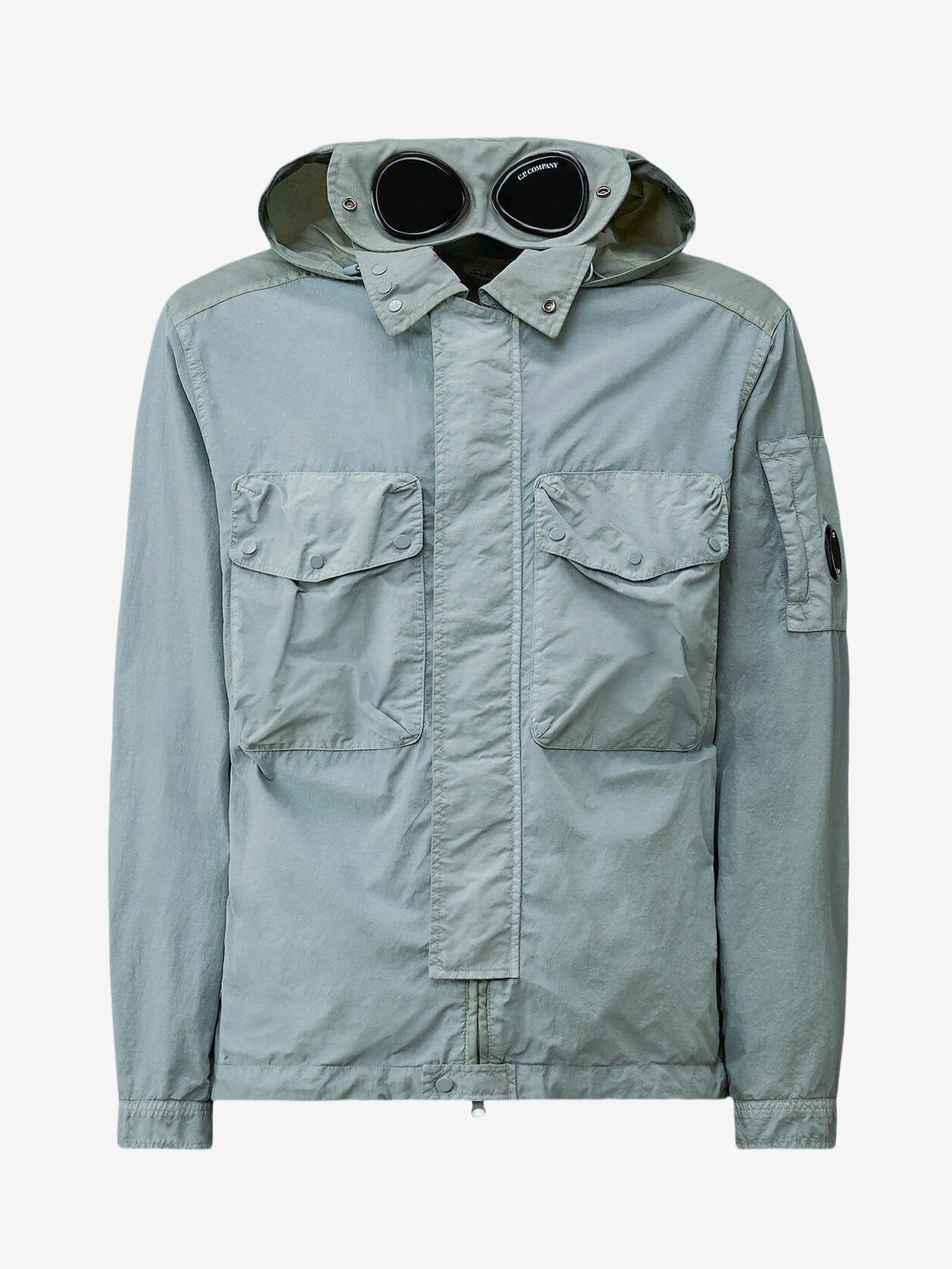 C.P. COMPANY — Овершот Flatt Nylon Mixed Goggle Overshirt Silver Blue