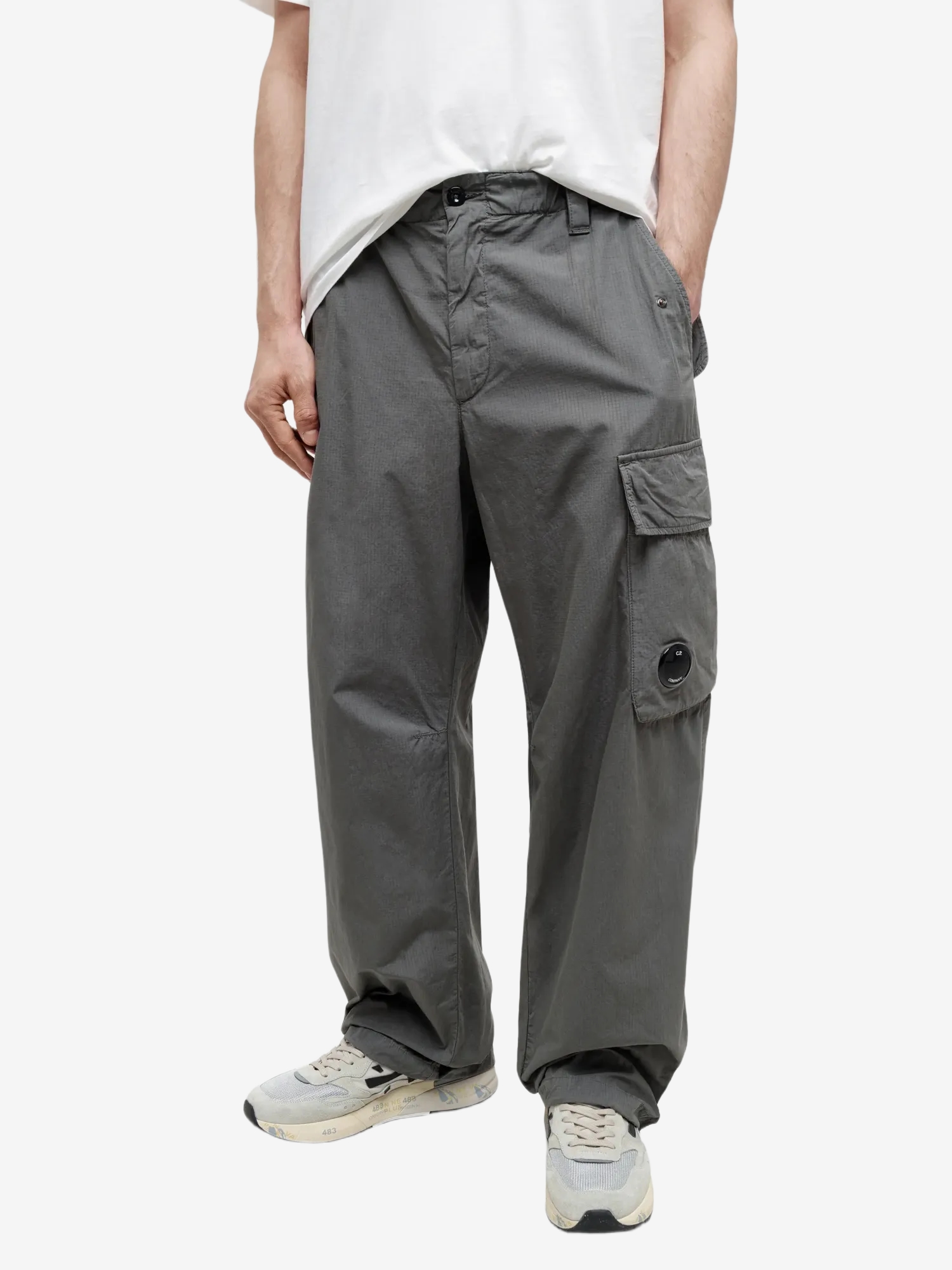 C.P. COMPANY — Штаны Cotton Rip-Stop Boxy Lens Cargo Pants Gunmetal