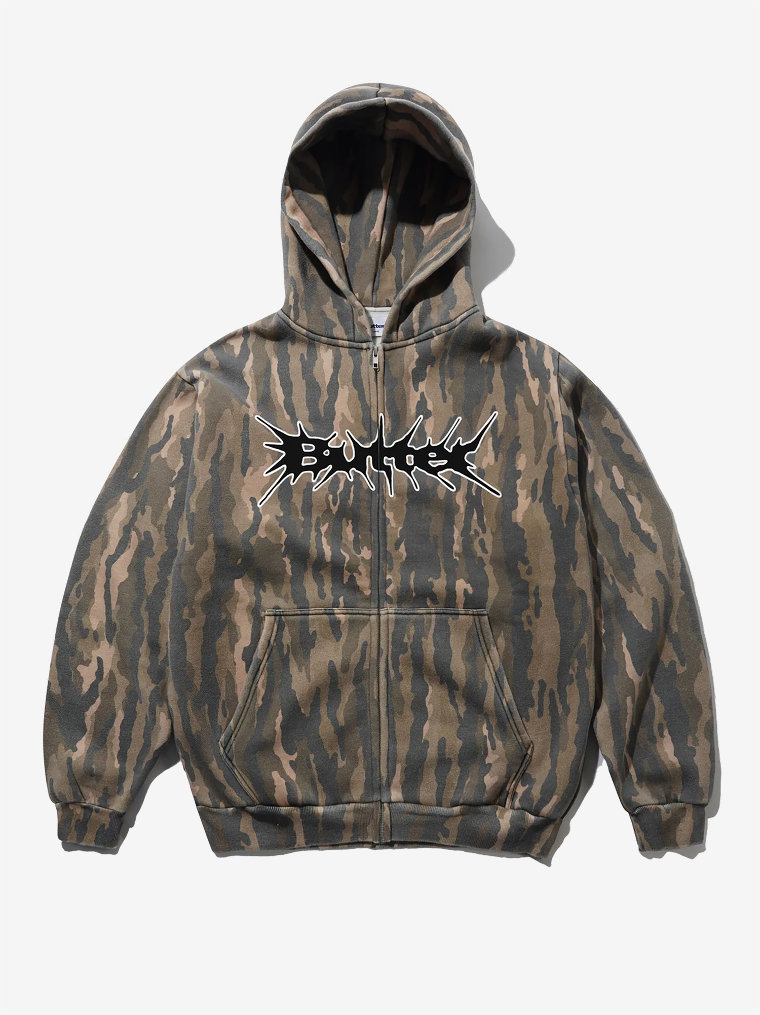 BUTTER GOODS — Худи Nail Logo Zip-Thru Hood Frog Camo