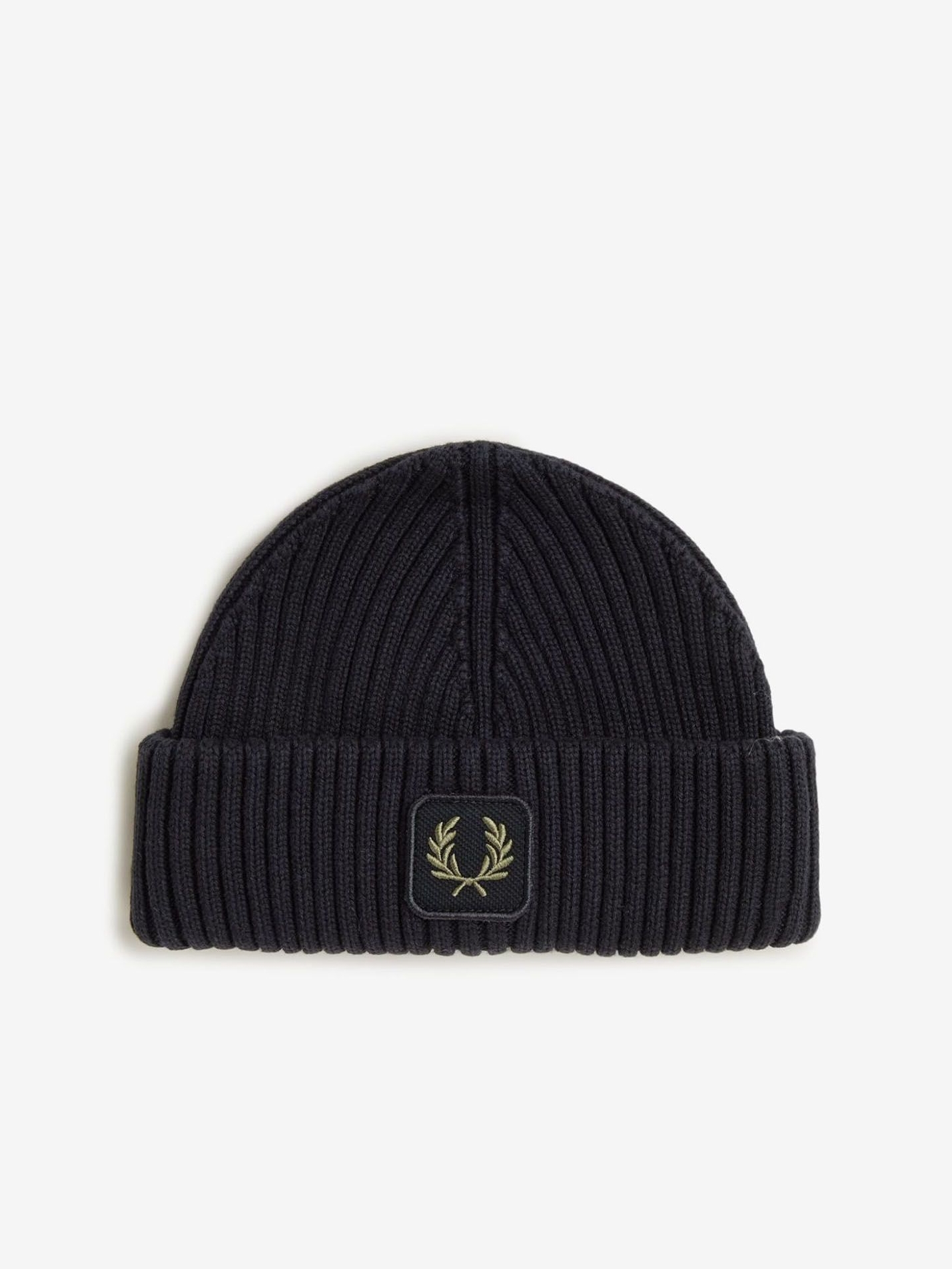 FRED PERRY — Шапка Cotton Ribbed Beanie Black