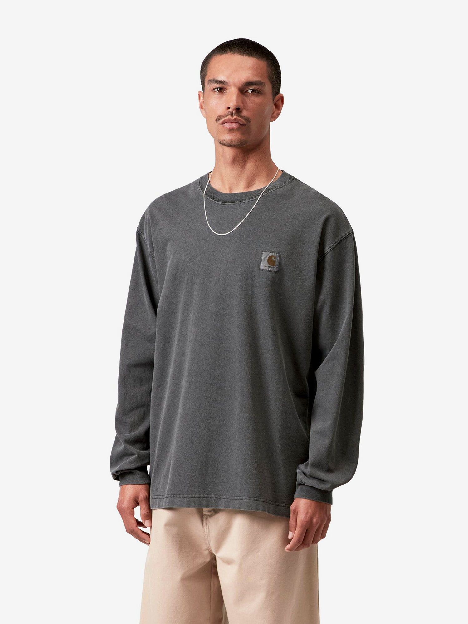 CARHARTT WIP — Лонгслив L/S Nelson T-Shirt Black (Garment Dyed)
