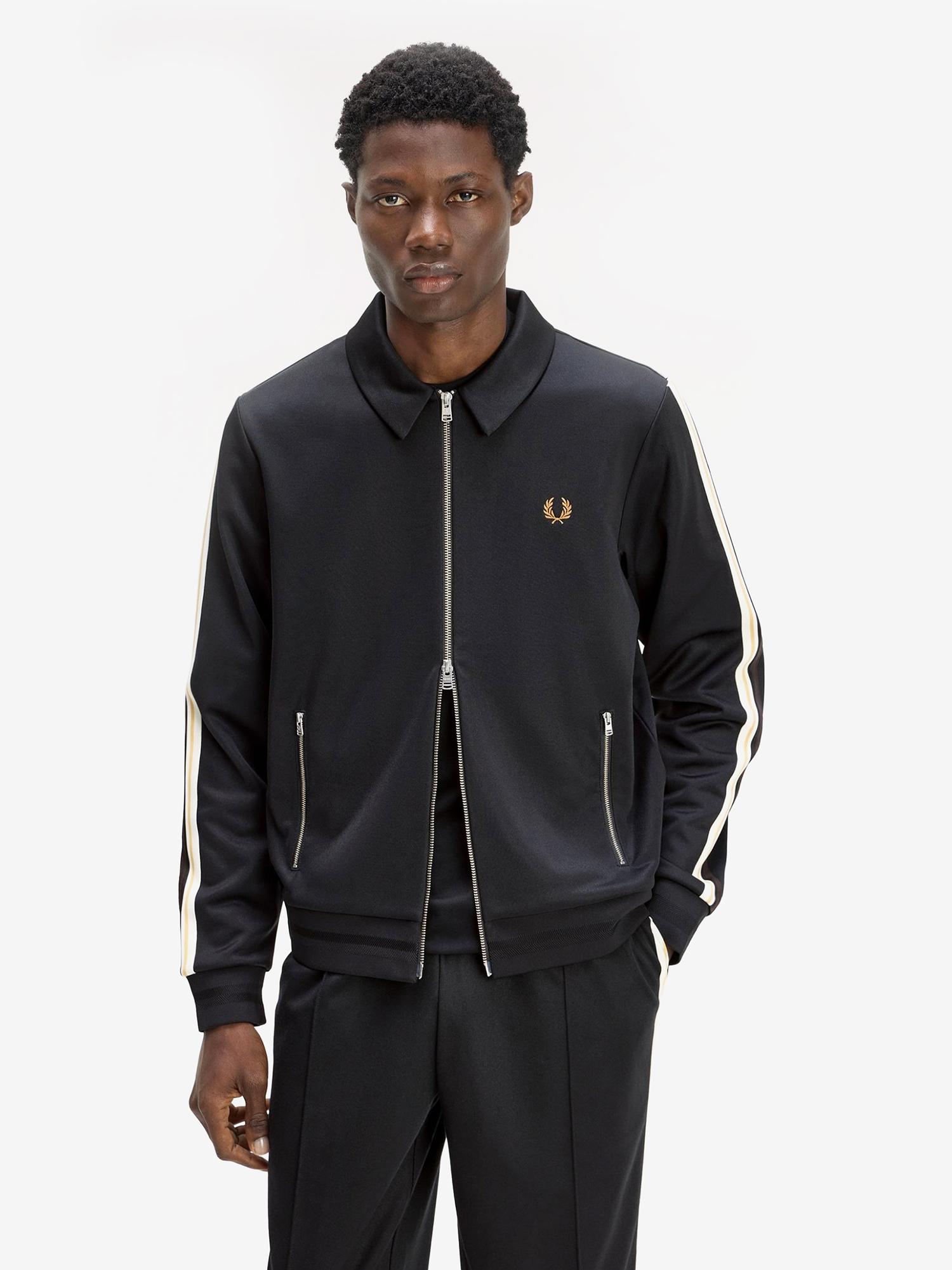 FRED PERRY — Олимпийка Tipped Tape Track Jacket Black