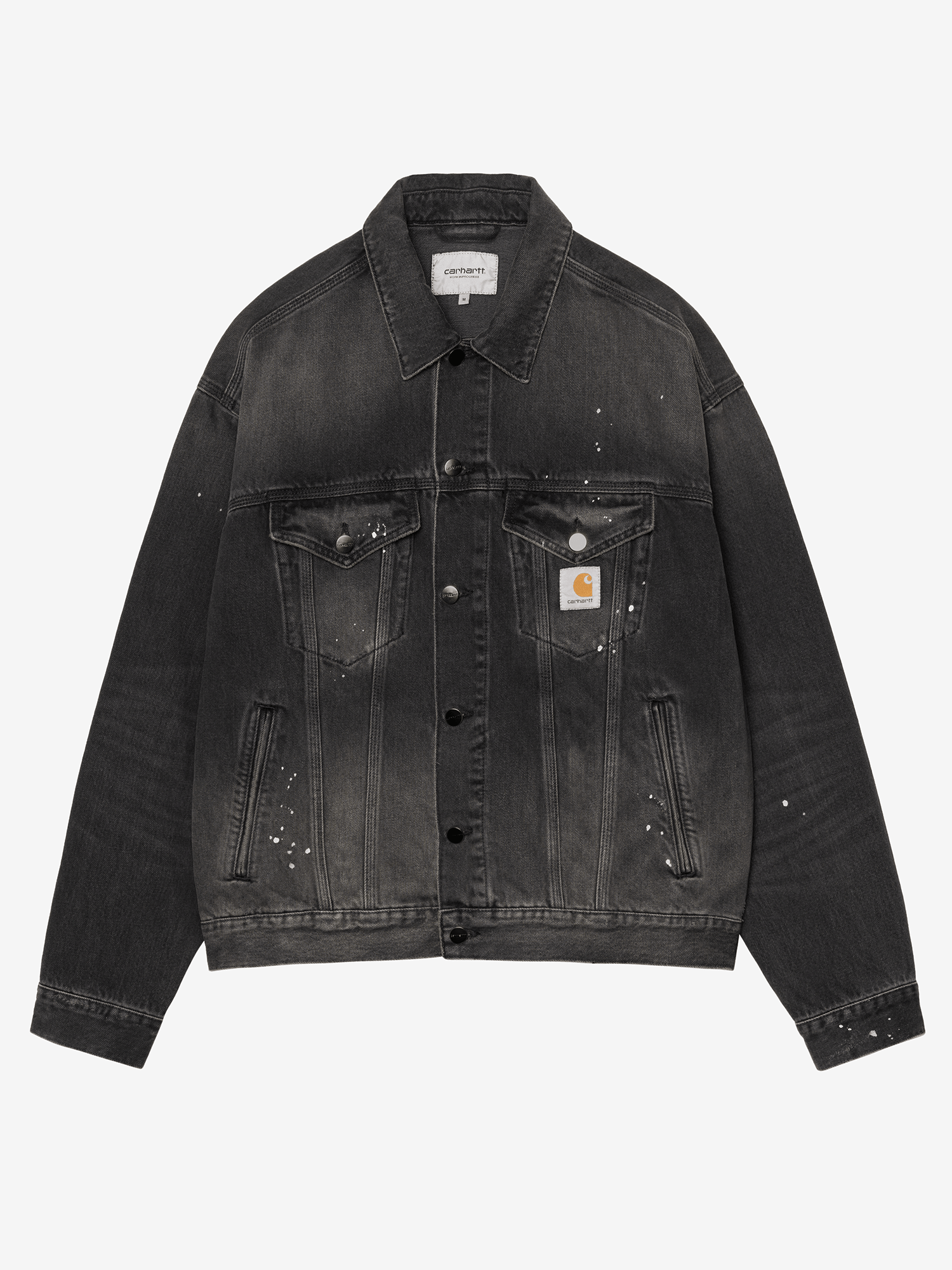 CARHARTT WIP — Куртка Helston Jacket Black (Destroy Wash, Splatter)