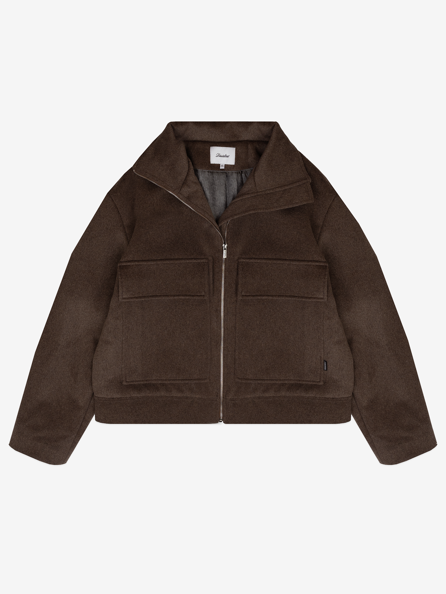 DISSIDENT — Куртка DST Cropped Zipper Coat in Brown