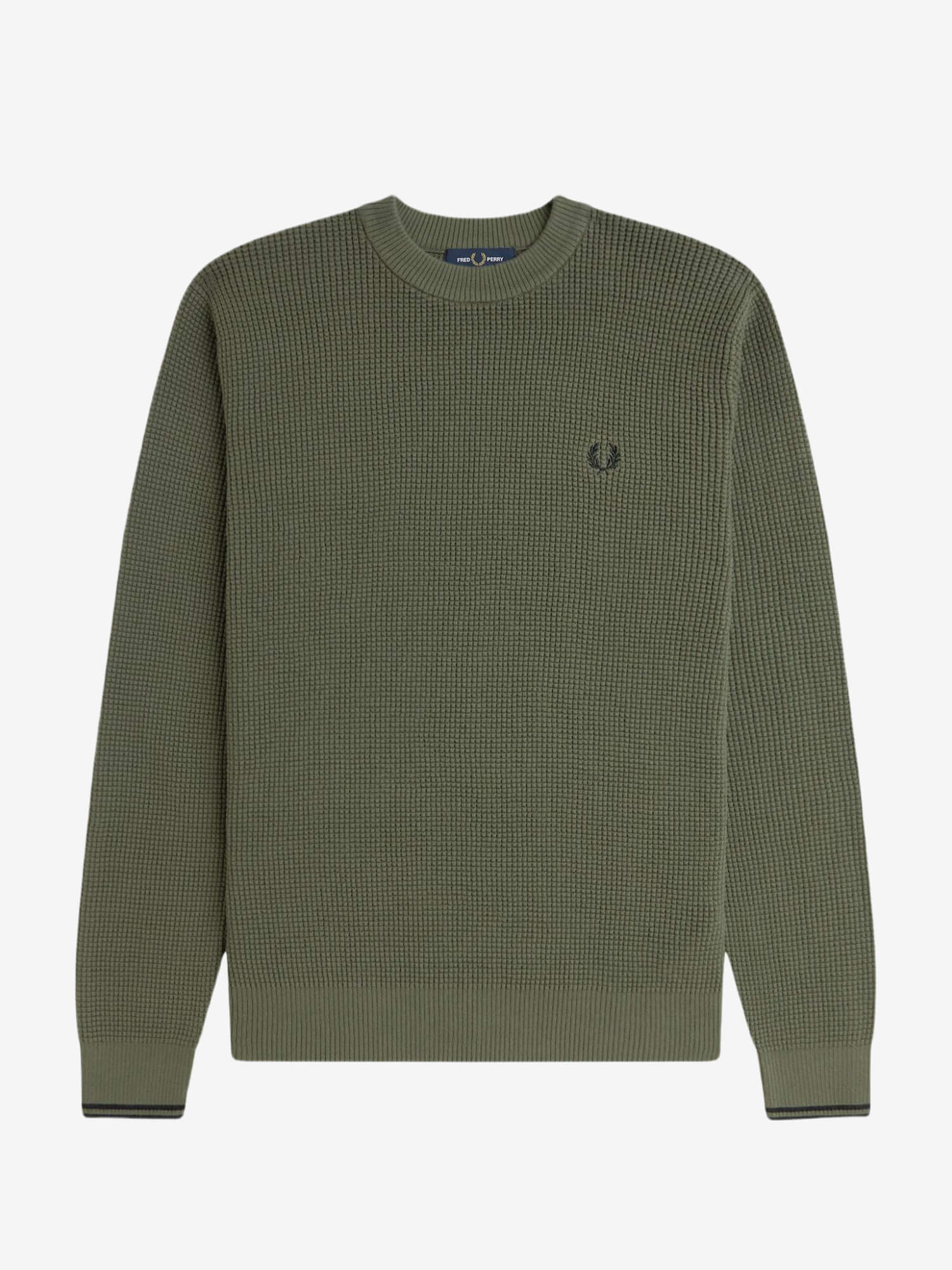 FRED PERRY — Свитер Waffle Stitch Jumper Laurel Wreath Green