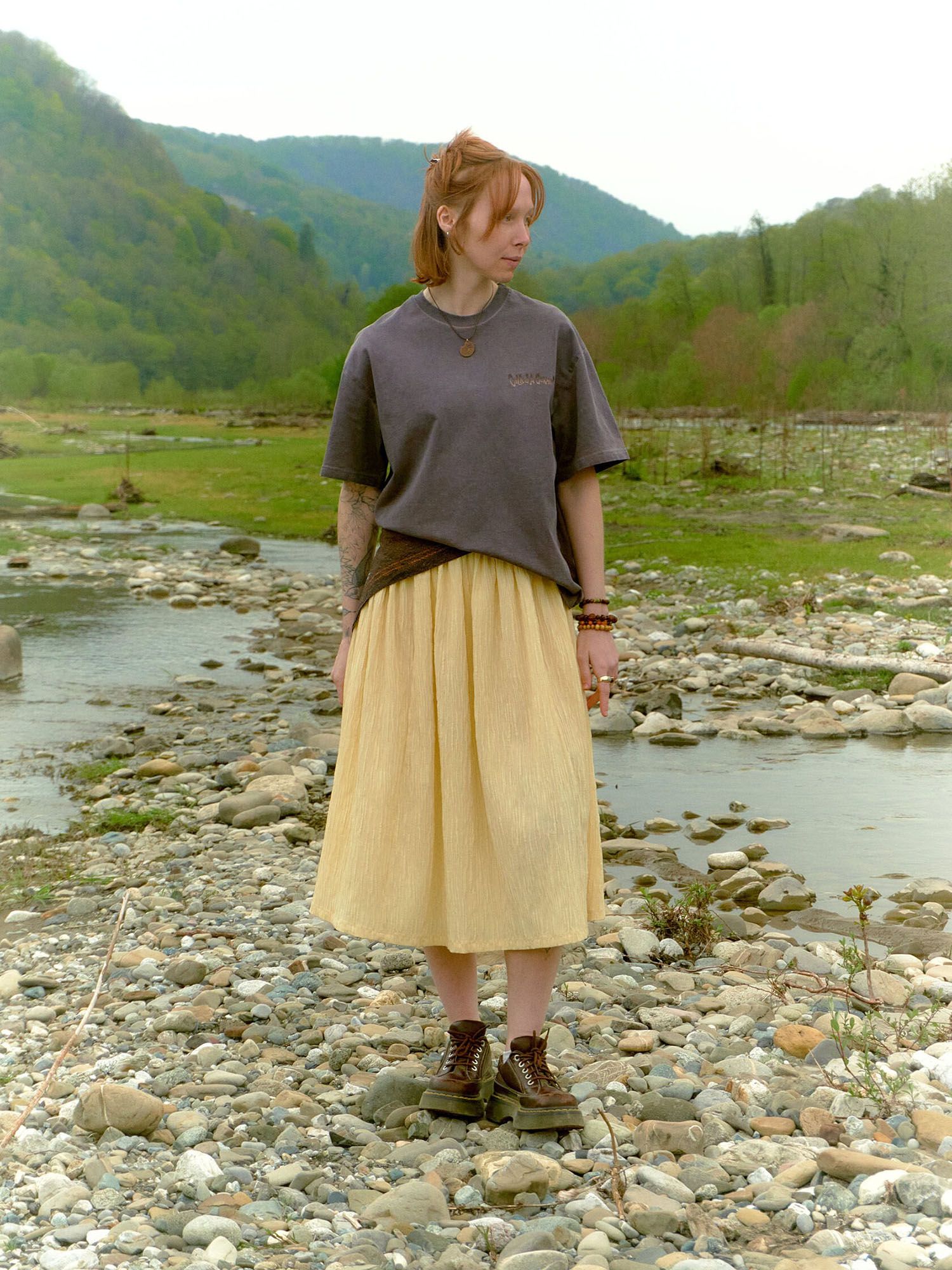 CALLED A GARMENT — Футболка Stout Brown Dyed