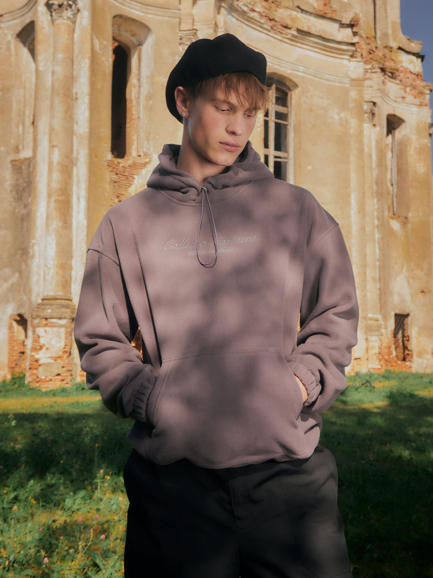 CALLED A GARMENT — Худи Classic CG Hoodie Серо-фиолетовый