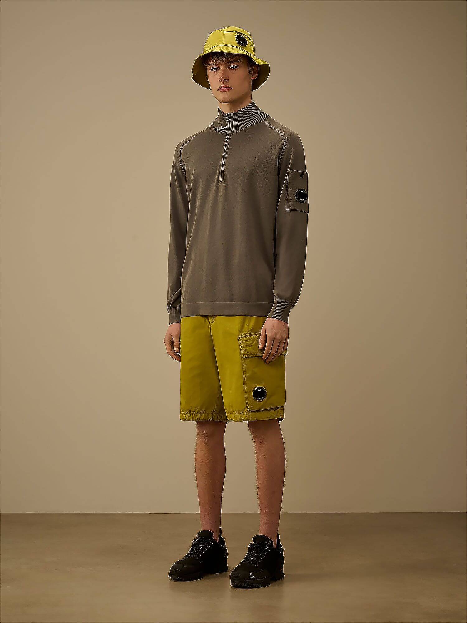 C.P. COMPANY — Свитшот Cotton Crepe Hal-Zip Gunmetal
