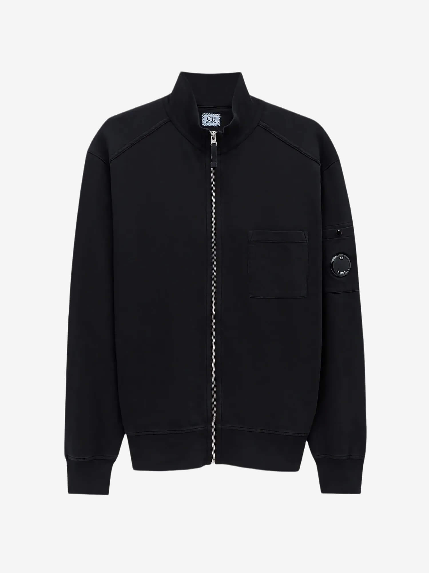 C.P. COMPANY — Свитшот Zip-Up Lens Sweatshirt Polo Collar Black