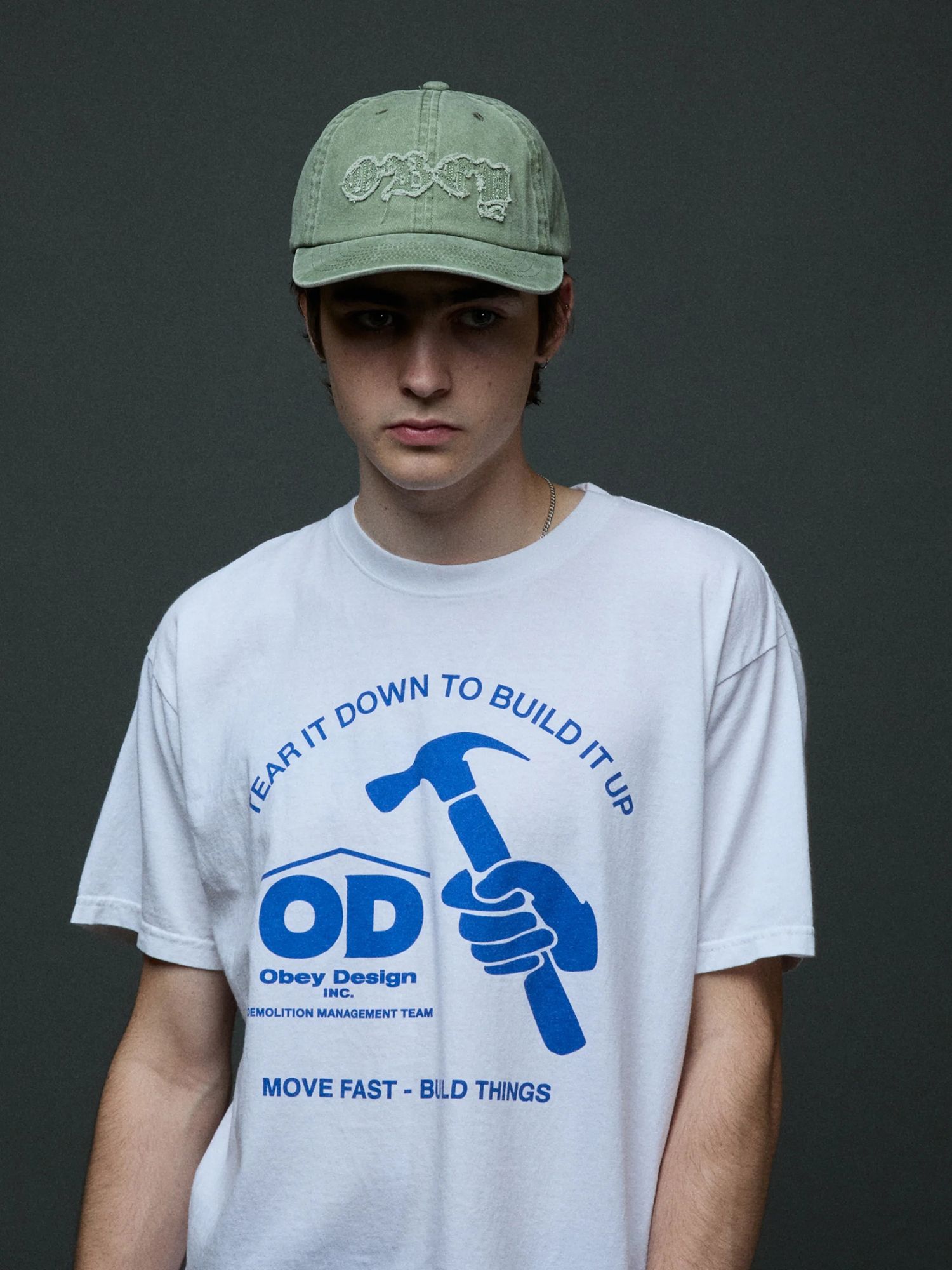 OBEY — Кепка Pigment Obey Static 6 Panel Velcro Back Pigment Olive