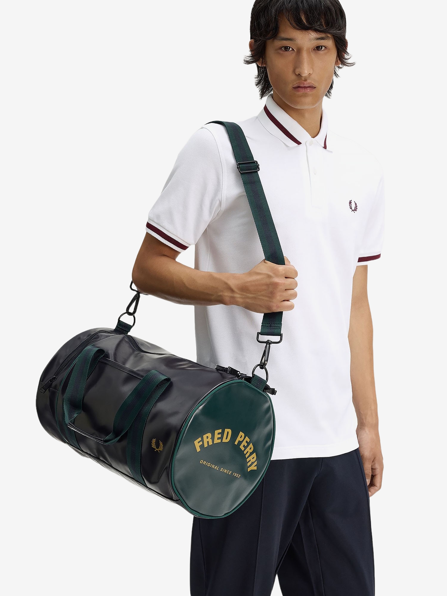 FRED PERRY — Сумка Classic Barrel Bag Navy/Grassroots