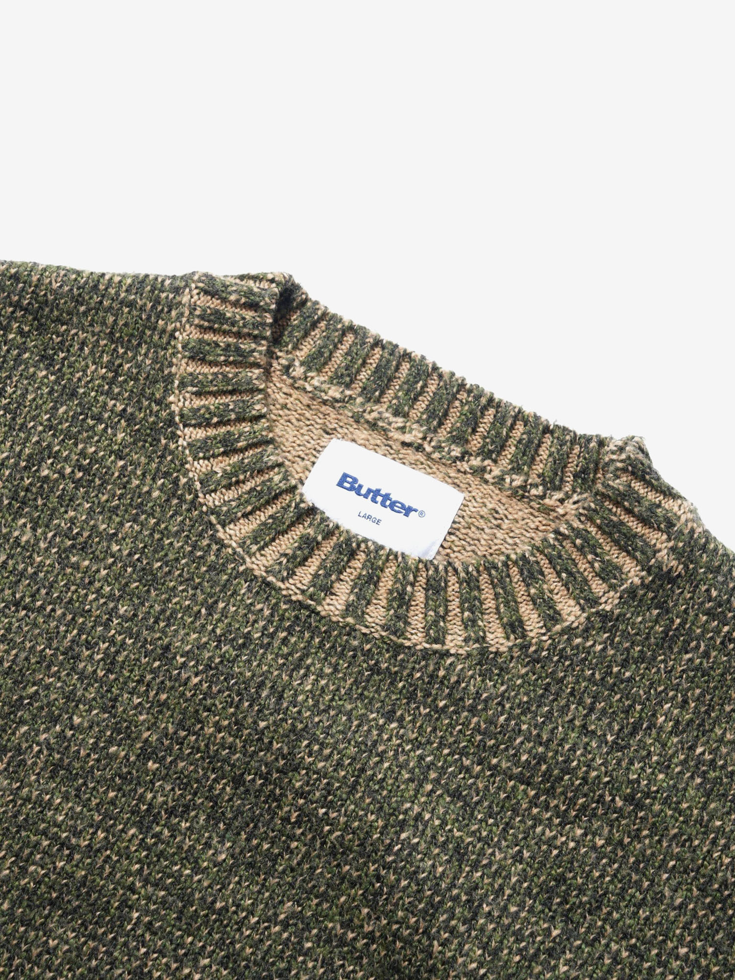 BUTTER GOODS — Свитер Textured Knit Sweater Army