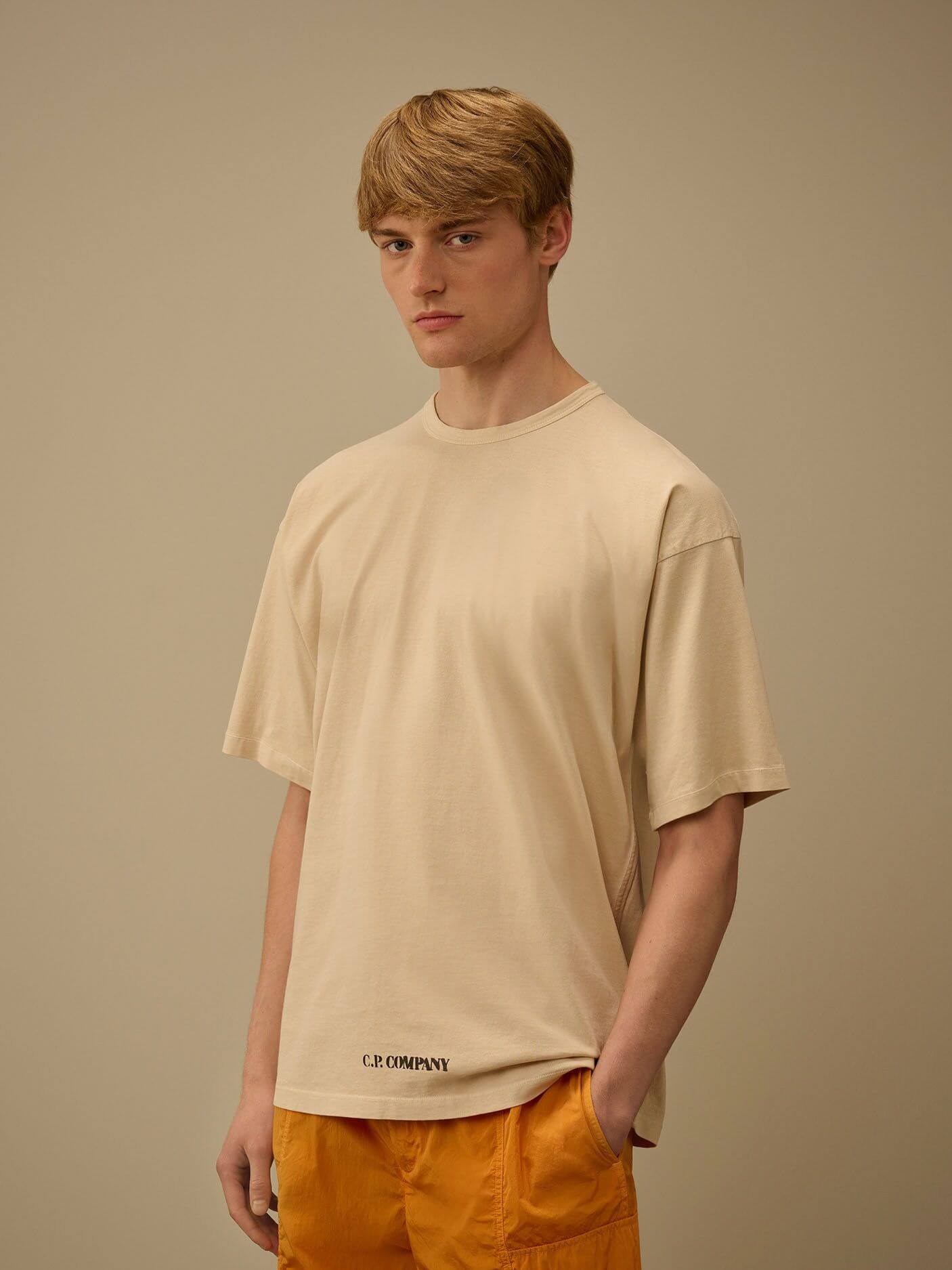 C.P. COMPANY — Футболка 1020 Jersey SS Tee Stencil Frozen Dew