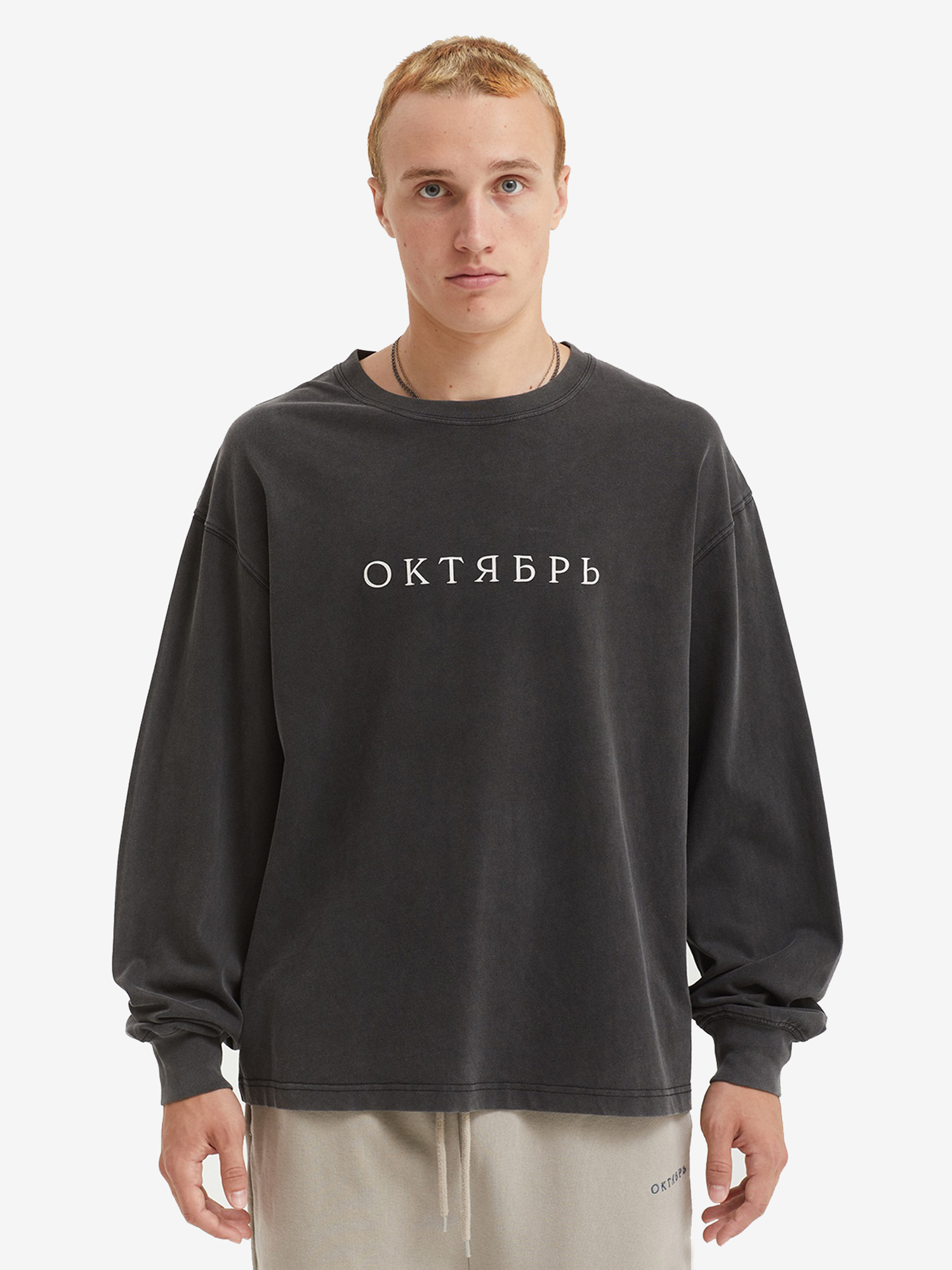 ОКТЯБРЬ — Лонгслив AW'26 OG Logo LS Tee Black
