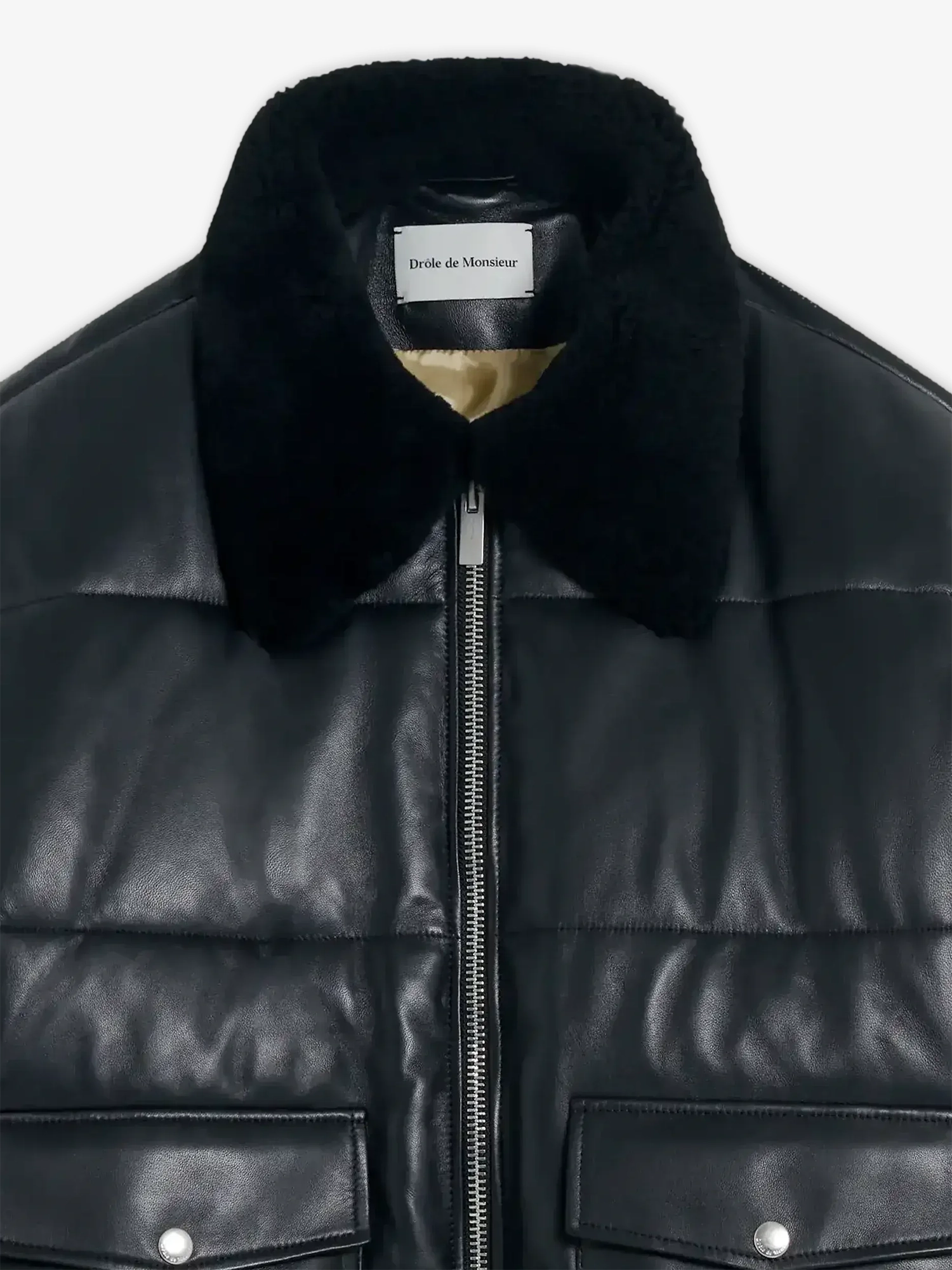DRÔLE DE MONSIEUR — Куртка Leather Jacket Black