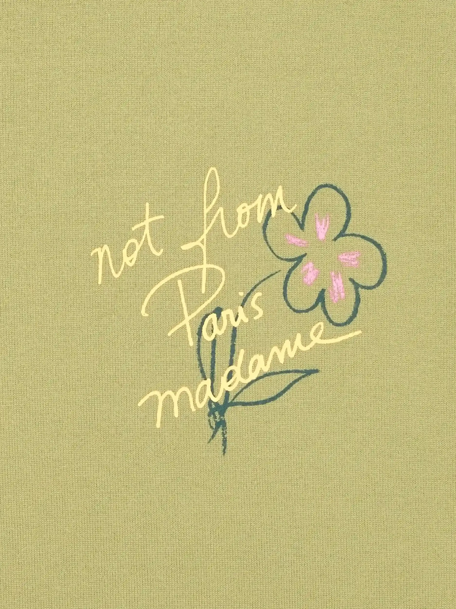 DRÔLE DE MONSIEUR — Футболка Esquisse Slogan Tee Light Khaki