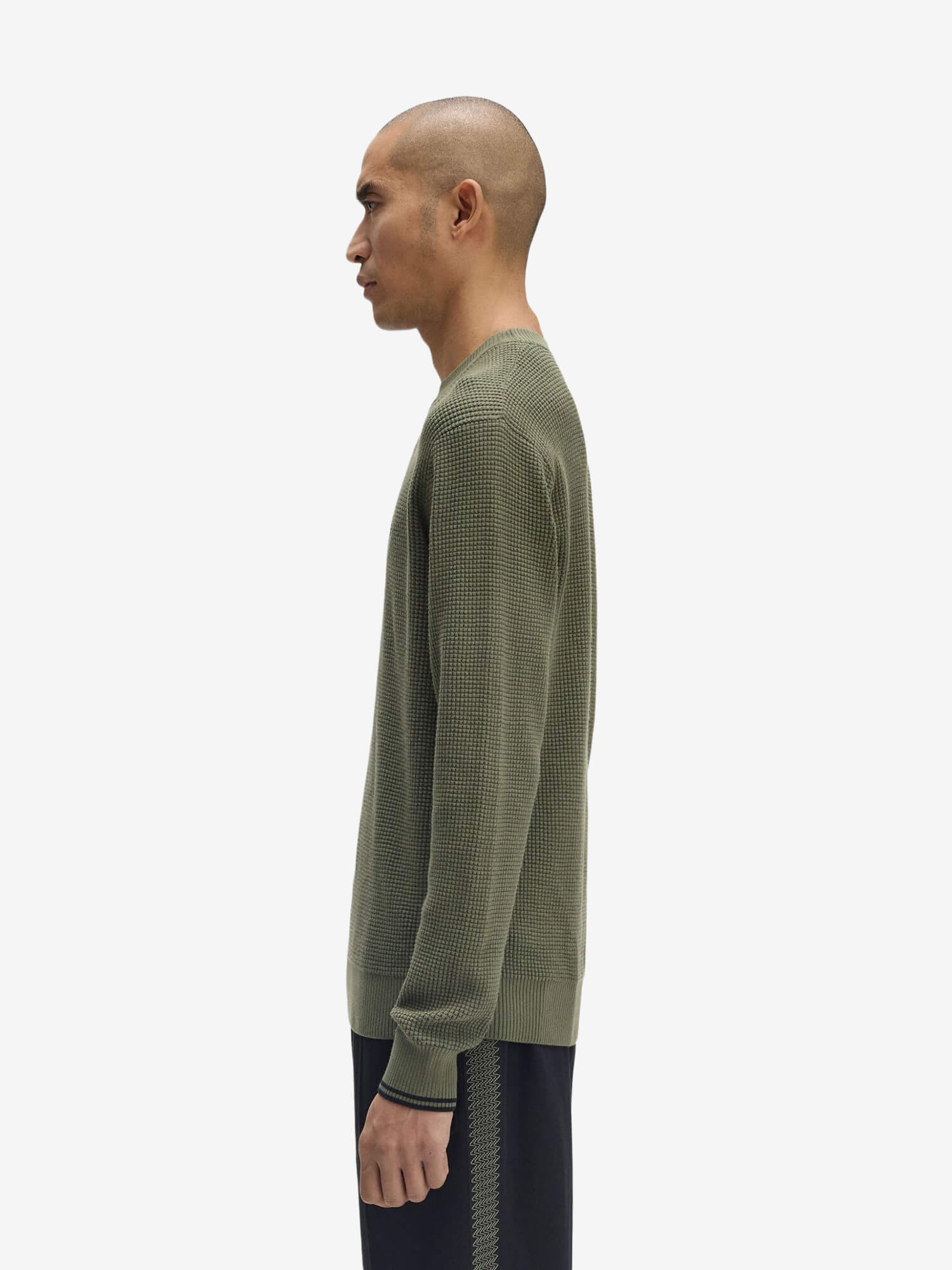 FRED PERRY — Свитер Waffle Stitch Jumper Laurel Wreath Green