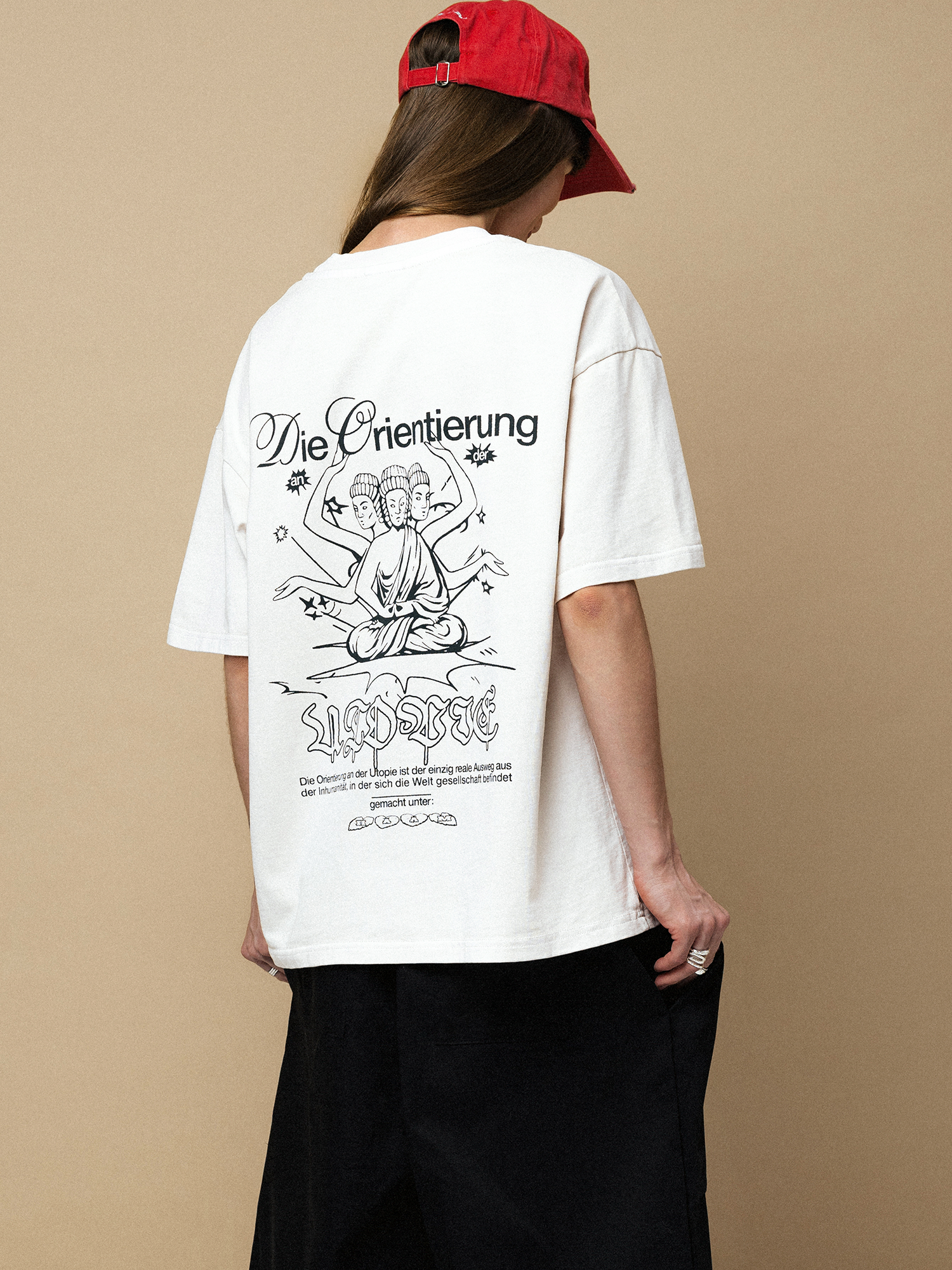 DISSIDENT — Футболка Orientierung Dyed Tee in Champagne