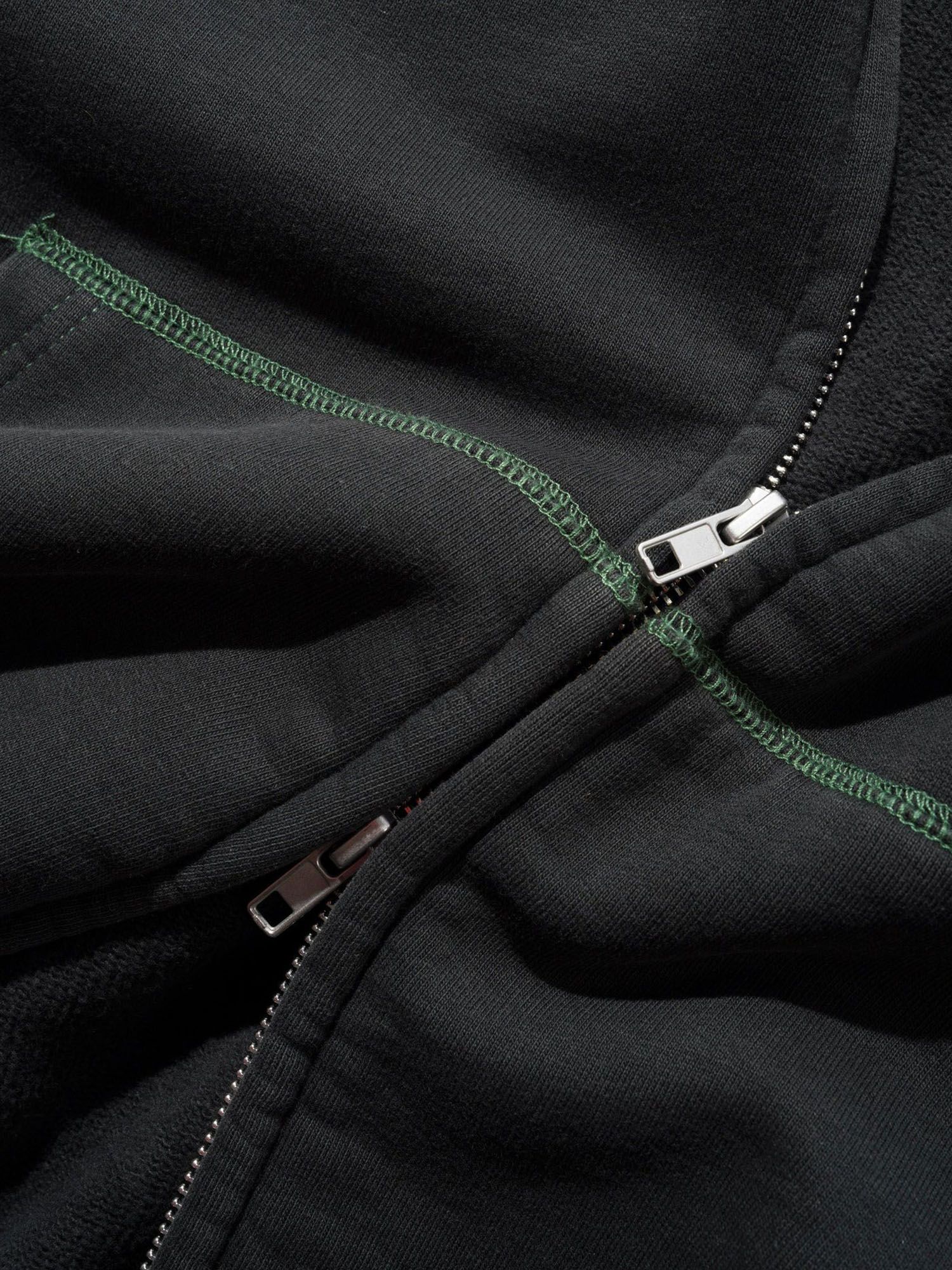 BUTTER GOODS — Худи Drummer Zip-Thru Hood Washed Black