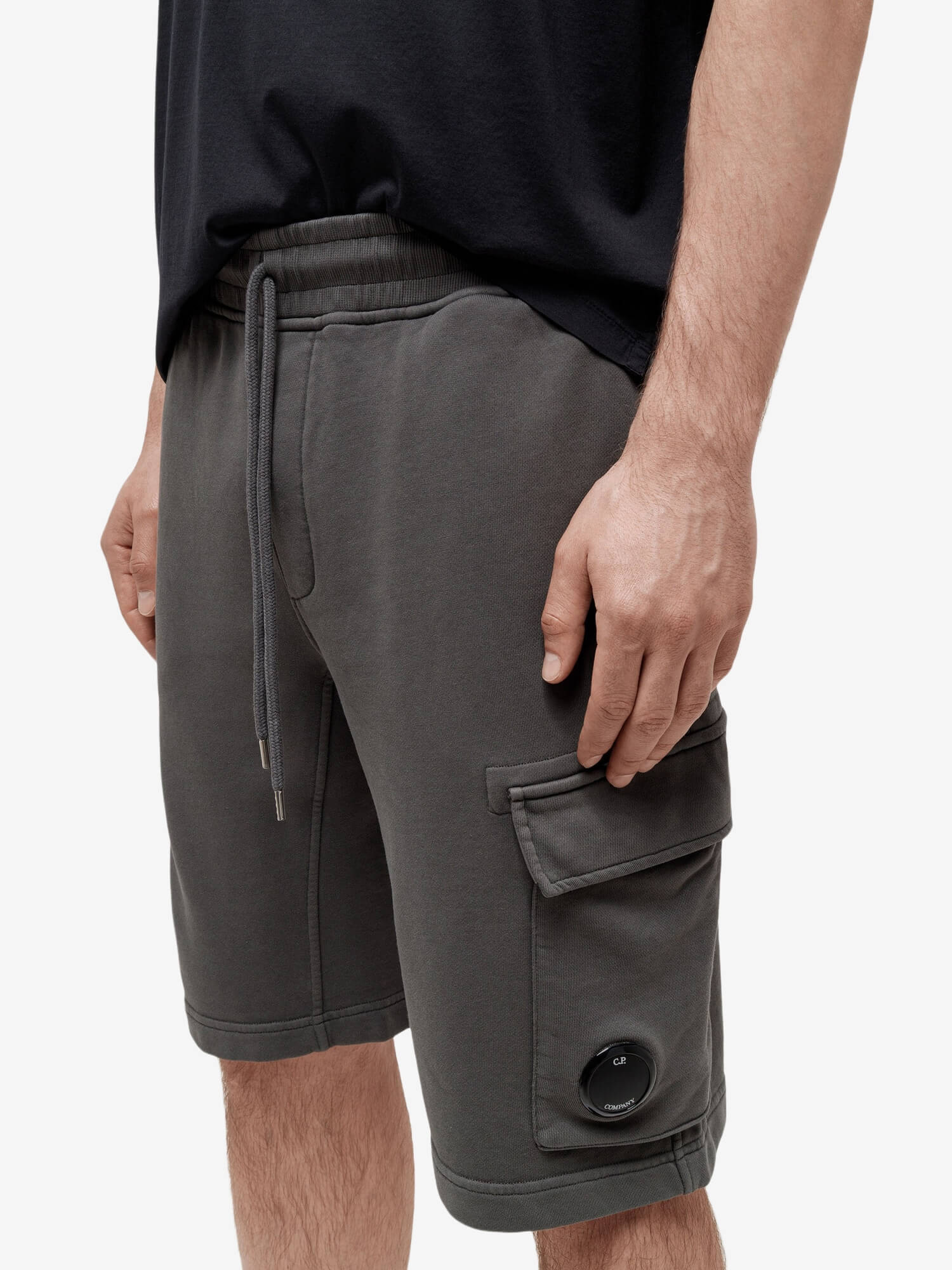 C.P. COMPANY — Шорты Cotton Diagonal Fleece Cargo Sweat Gunmetal