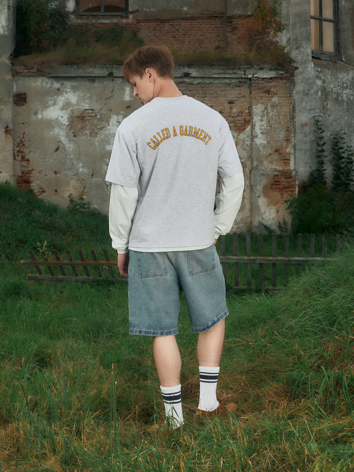 CALLED A GARMENT — Футболка Iris College Серый Меланж