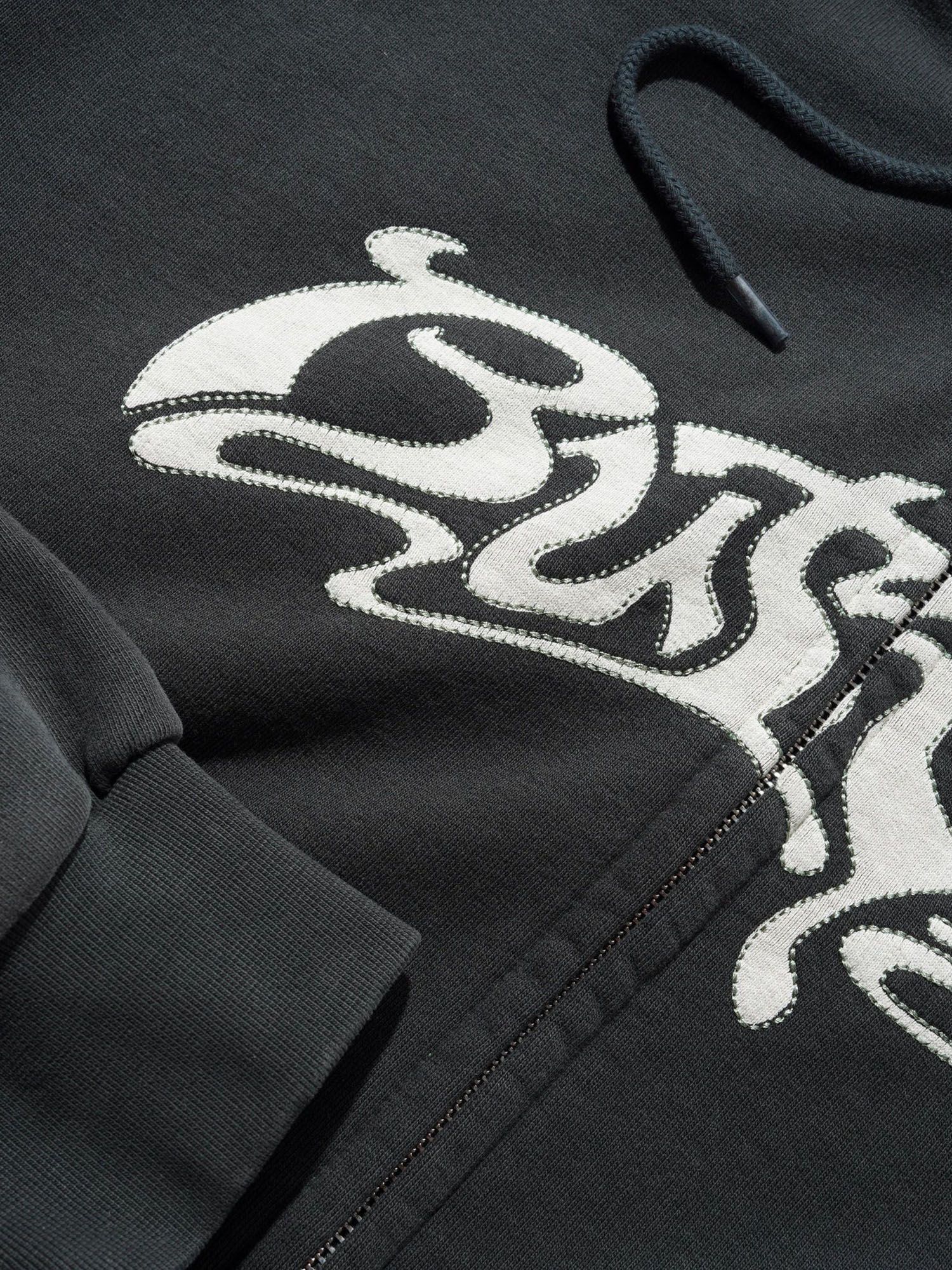 BUTTER GOODS — Худи Drummer Zip-Thru Hood Washed Black