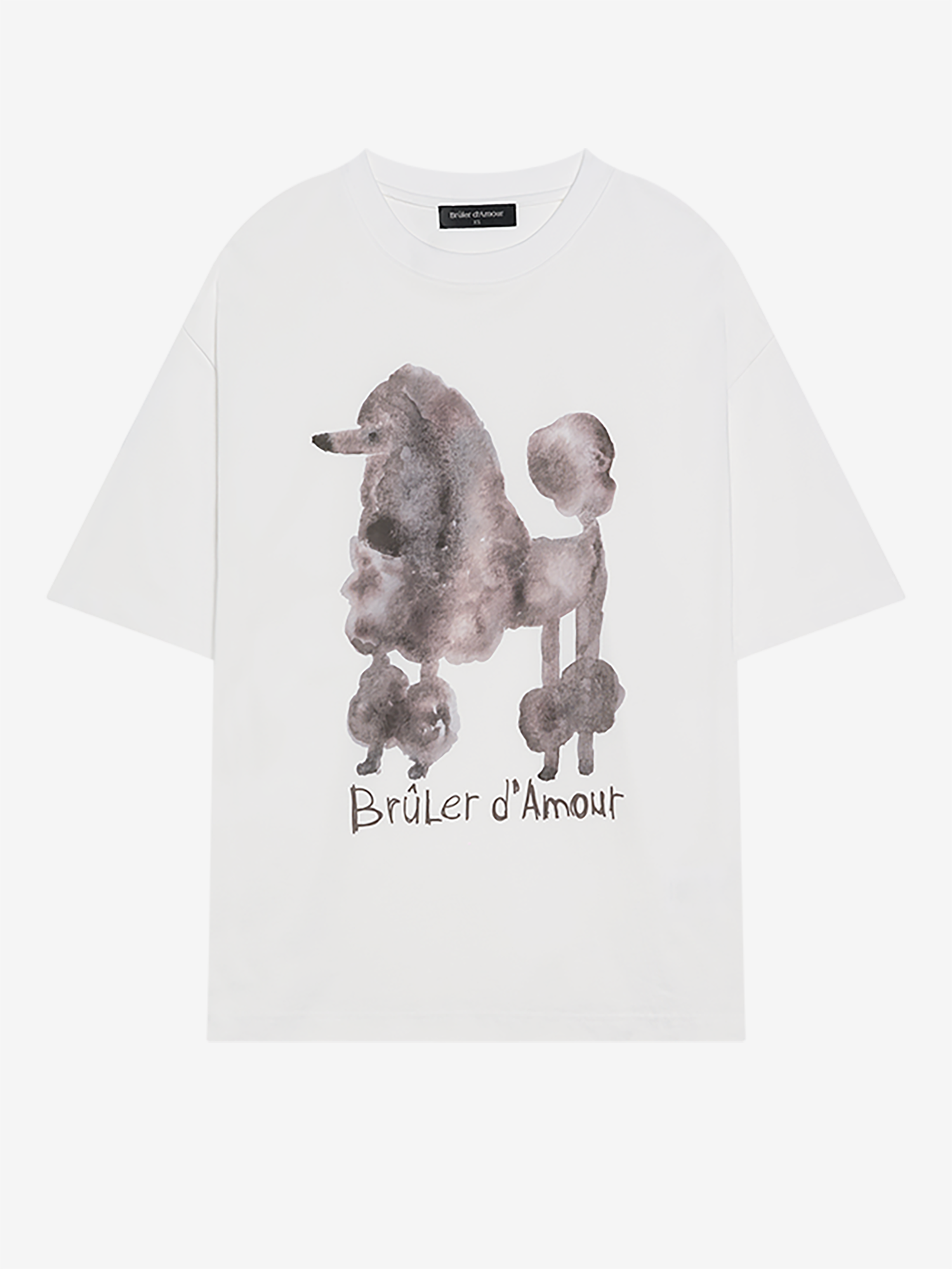BRÛLER D’AMOUR — Футболка Призрачный Пудель/Caniche fantôme White