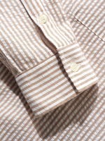 BUTTER GOODS — Рубашка Seersucker Striped Shirt Brown
