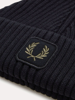FRED PERRY — Шапка Cotton Ribbed Beanie Black