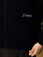 DISSIDENT — Кардиган Stitches Knit Zipper Sweater in Black