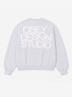 OBEY — Свитшот W Design Studio Cropped Crew Ash Heather Grey